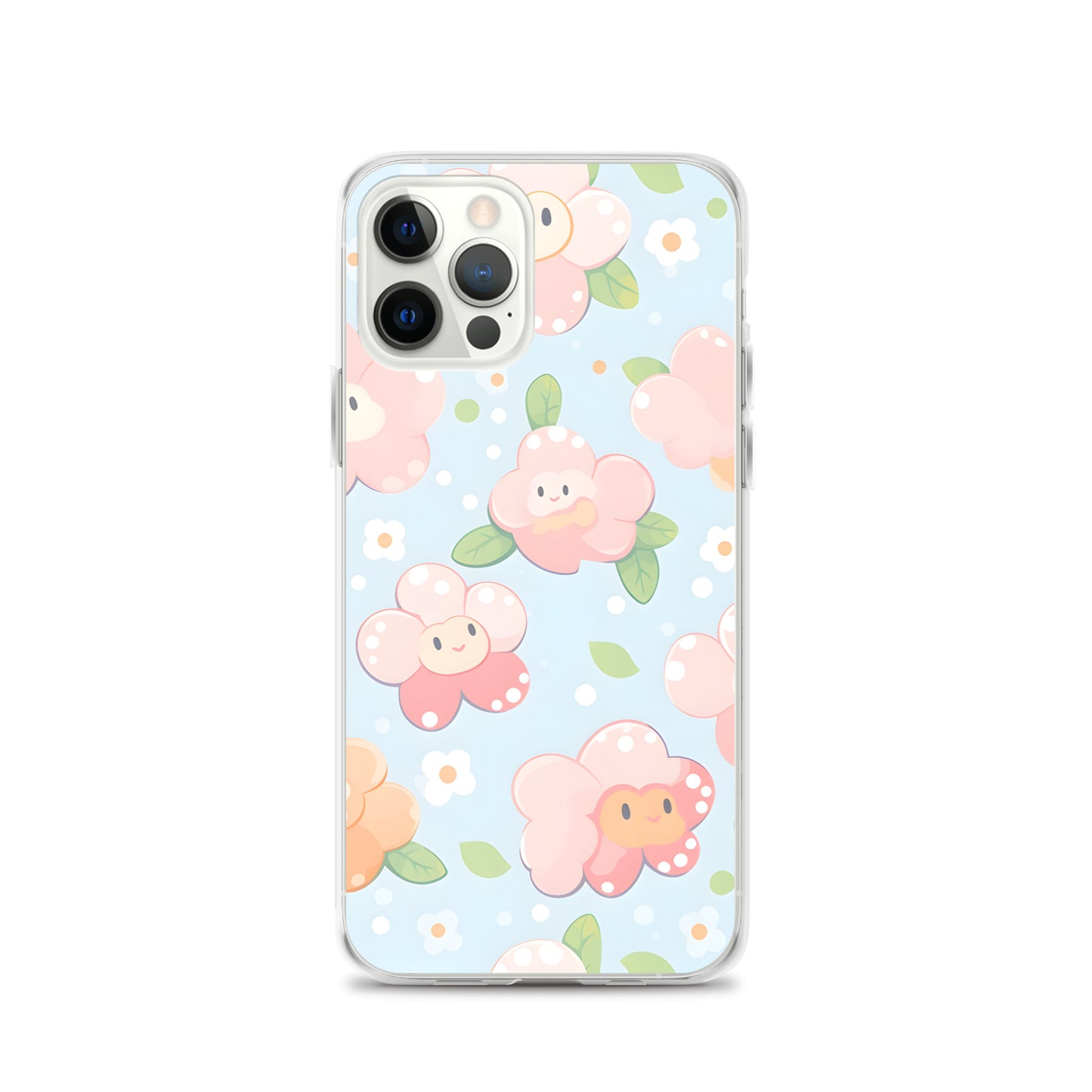 Kawaii Pastel Fall Doodle Anime Flowers Clear Case for iPhone®