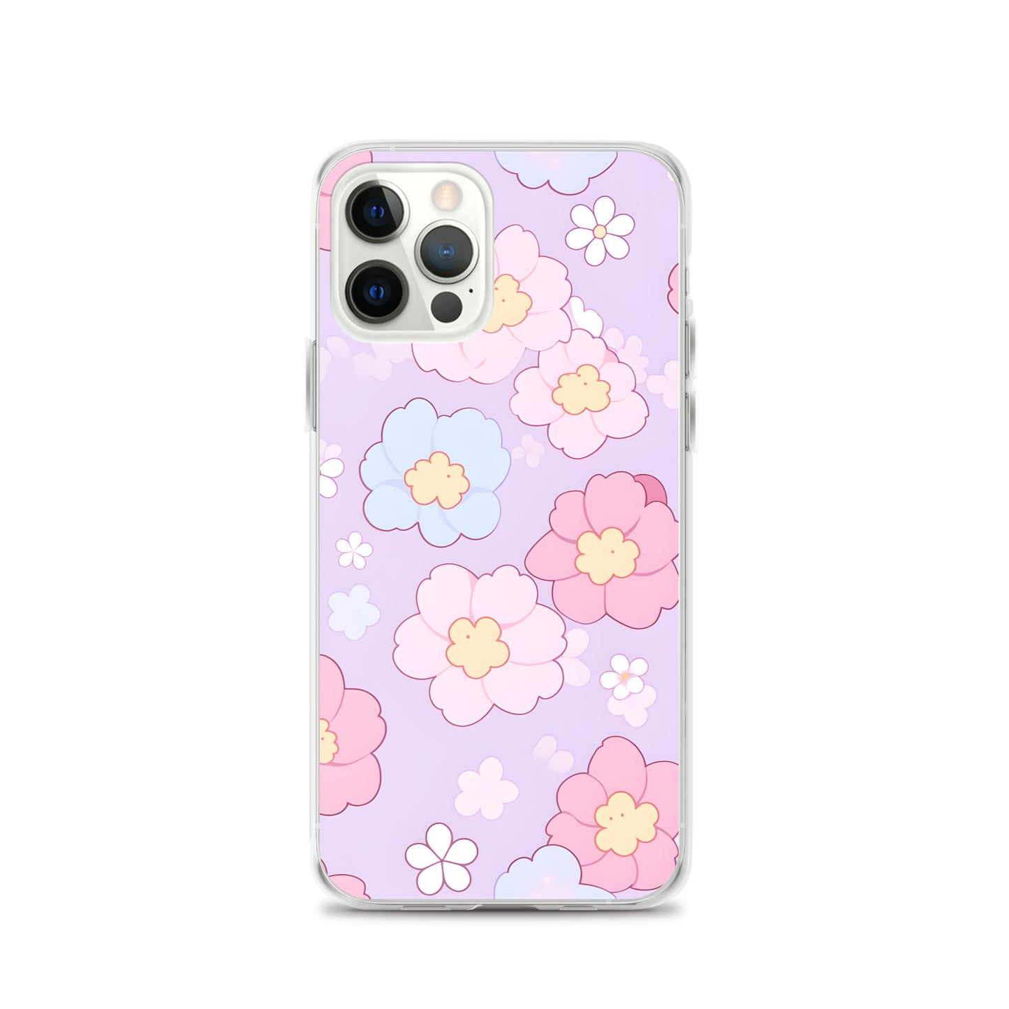 Kawaii Girly Pastel Flowers Clear Case for iPhone®