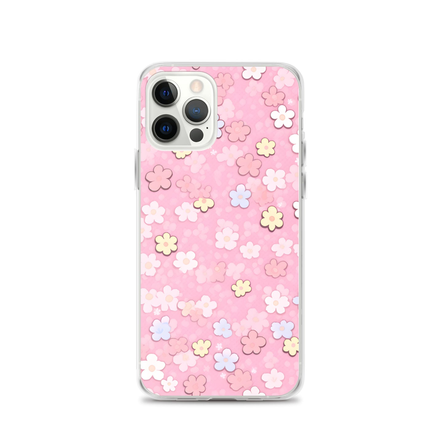 Kawaii Pink Flower Pattern Clear Case for iPhone®