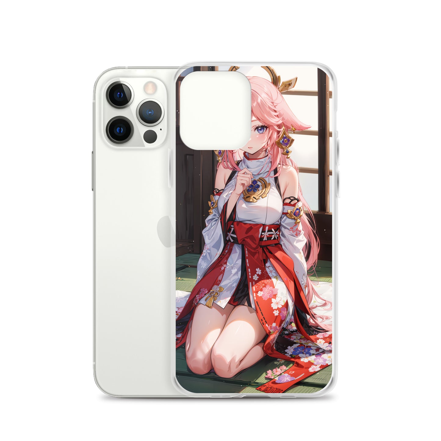 Kawaii Yae Miko Genshin Drawing Clear Case for iPhone®