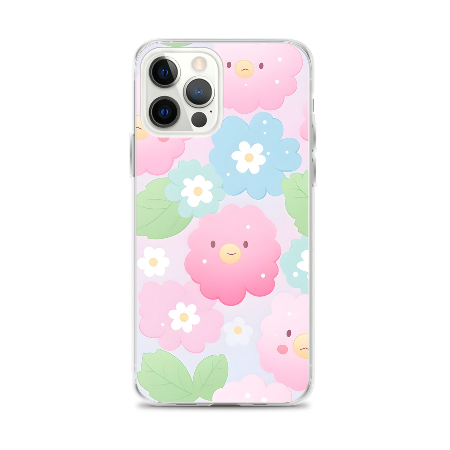 Kawaii Pastel Fluffy Anime Flowers Clear Case for iPhone®