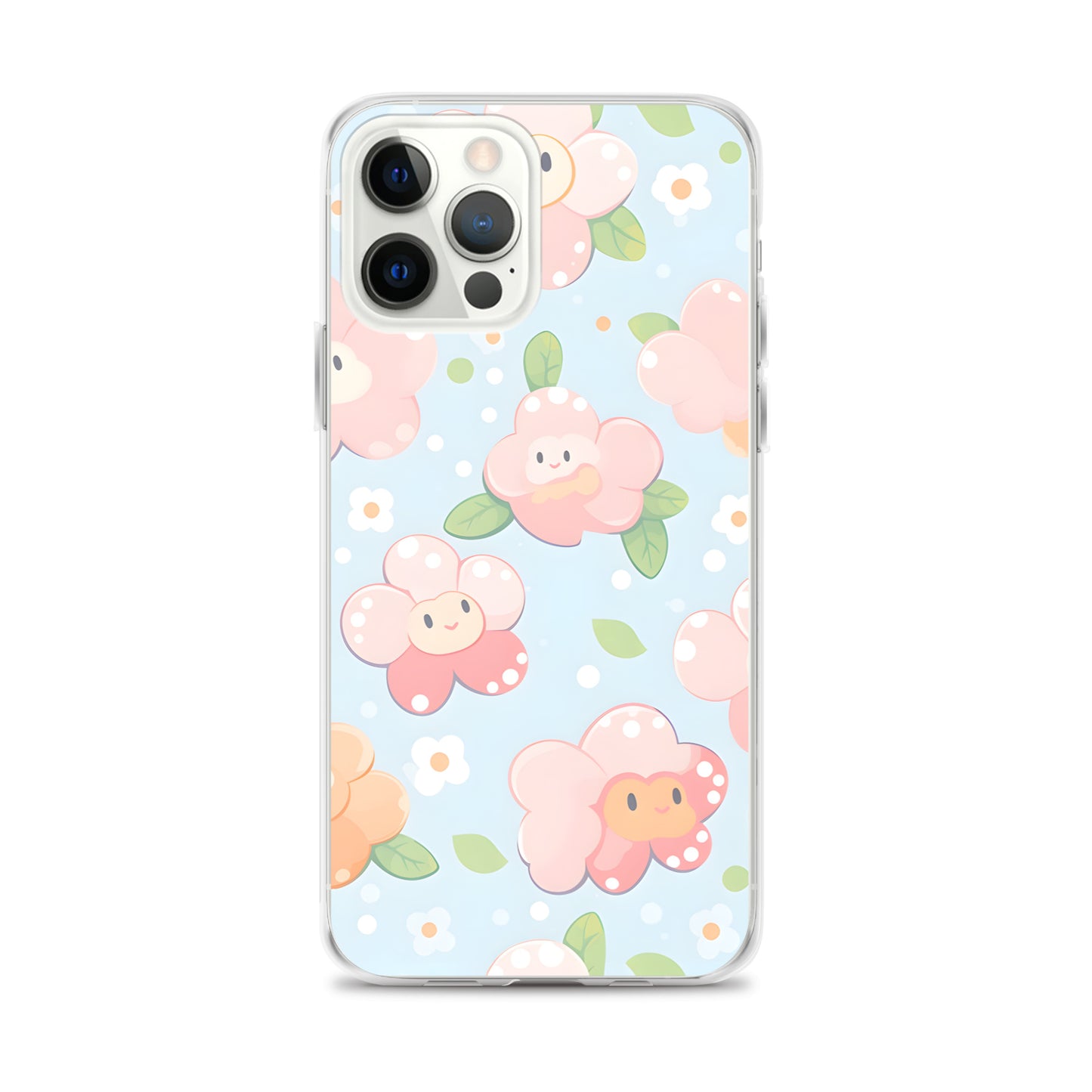 Kawaii Pastel Fall Doodle Anime Flowers Clear Case for iPhone®