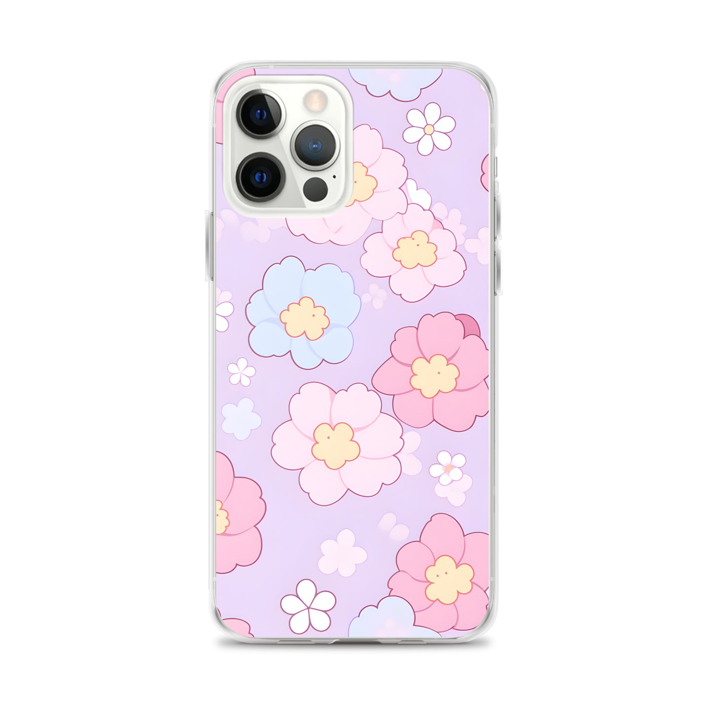 Kawaii Girly Pastel Flowers Clear Case for iPhone®