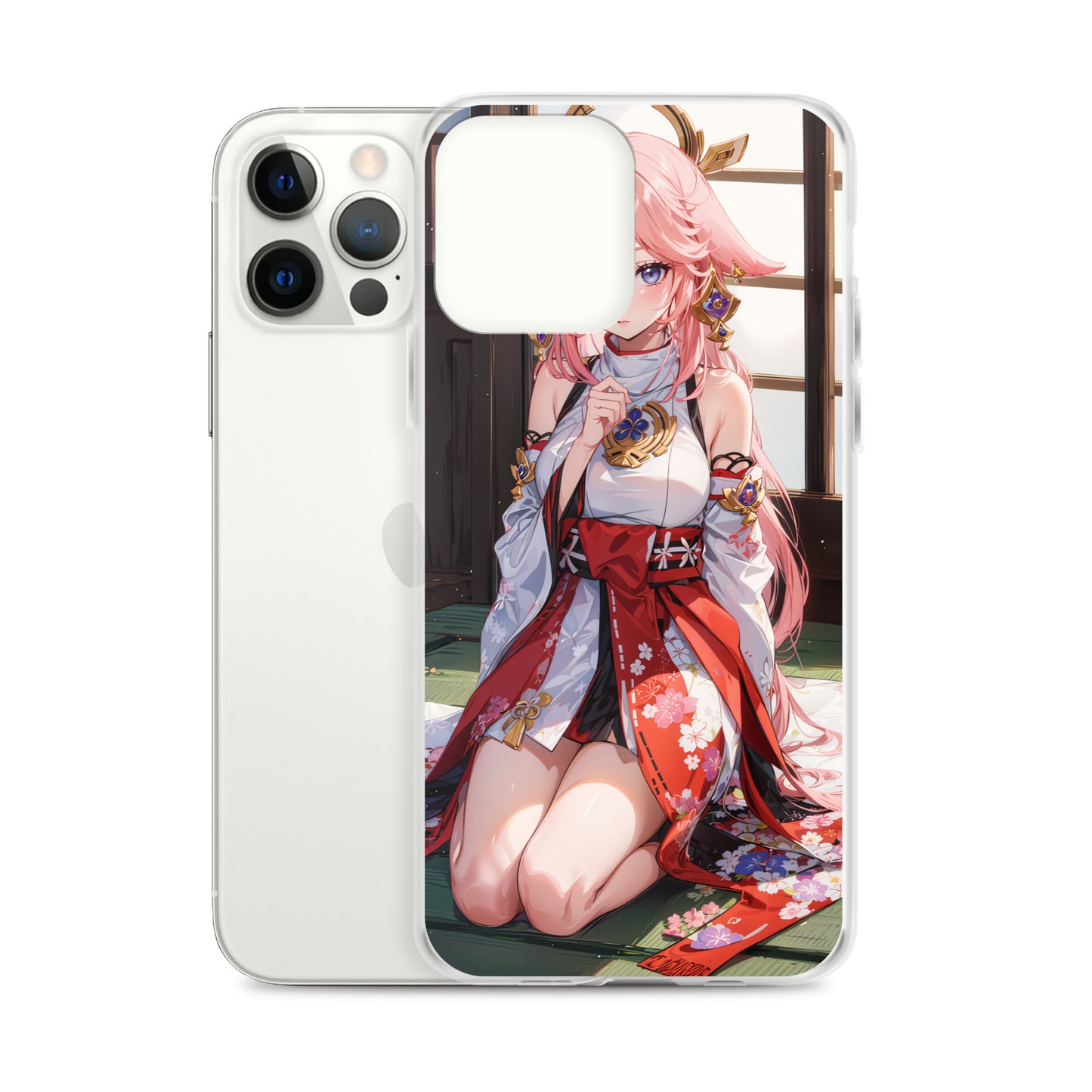 Kawaii Yae Miko Genshin Drawing Clear Case for iPhone®