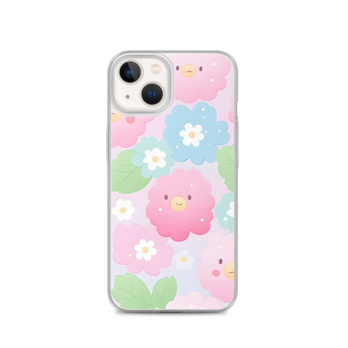 Kawaii Pastel Fluffy Anime Flowers Clear Case for iPhone®