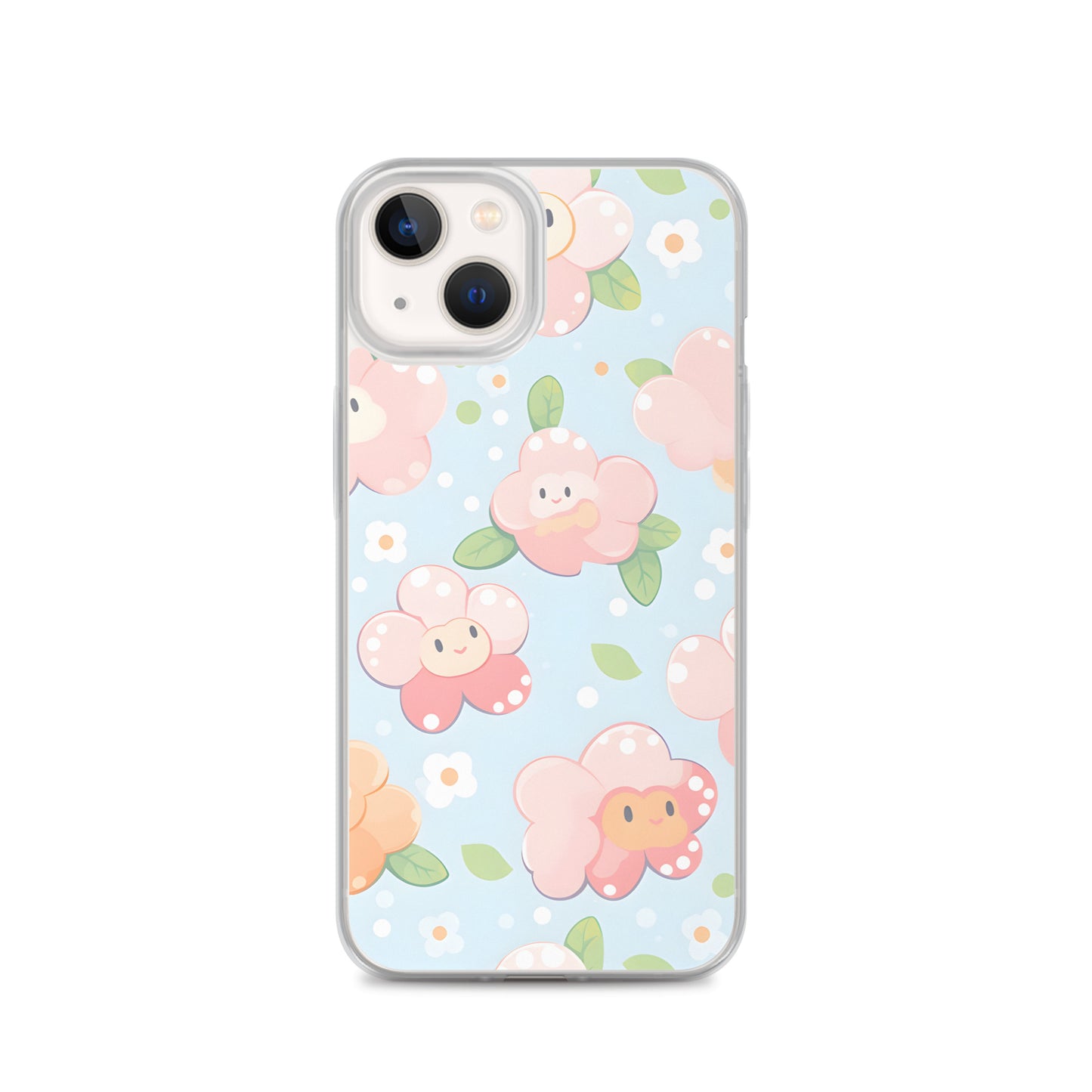 Kawaii Pastel Fall Doodle Anime Flowers Clear Case for iPhone®