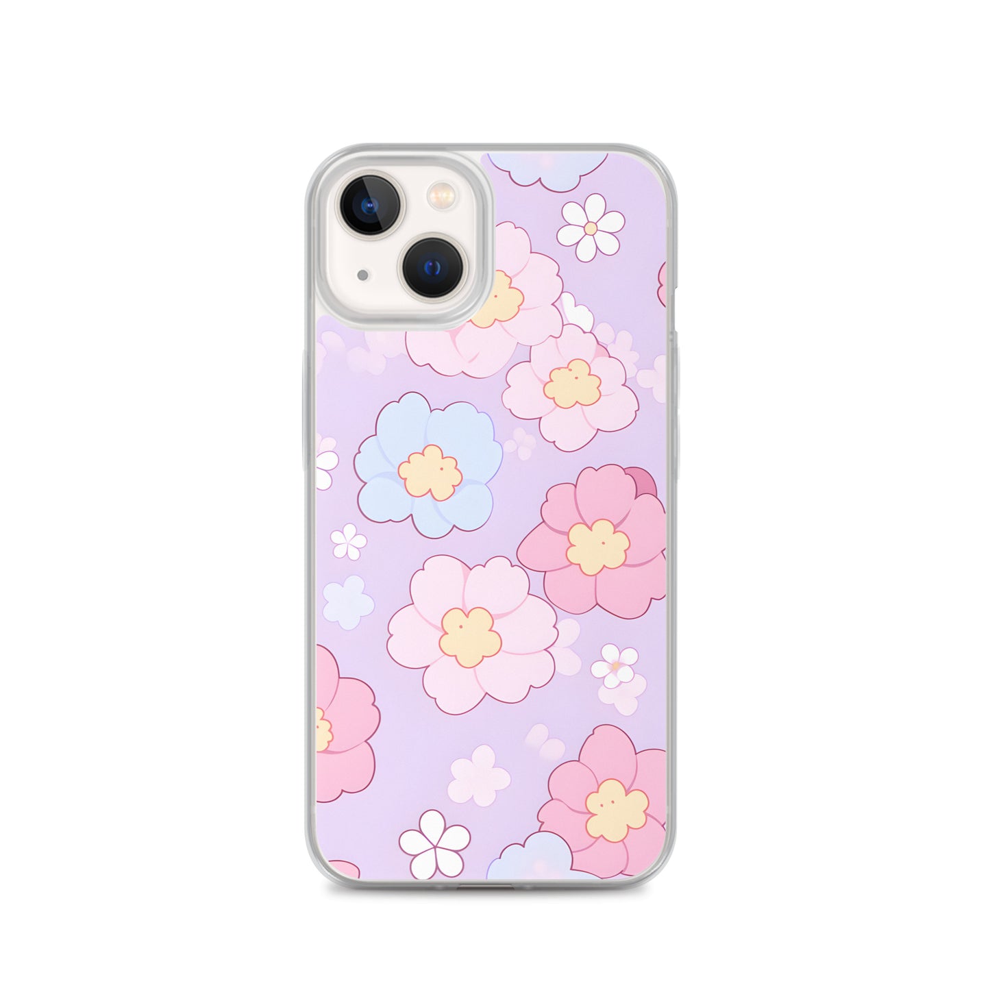 Kawaii Girly Pastel Flowers Clear Case for iPhone®