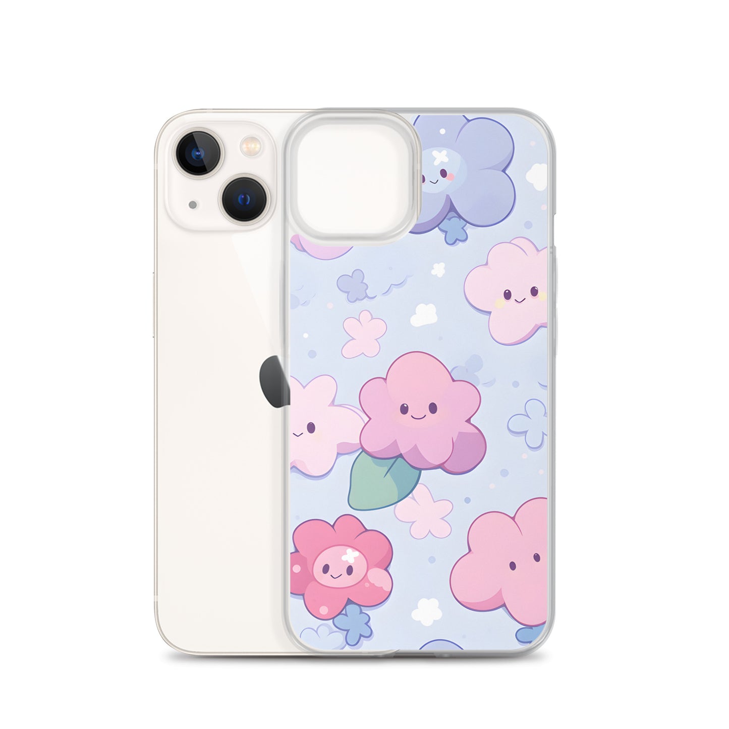 Kawaii Cute Anime Flowers Clear Case for iPhone®