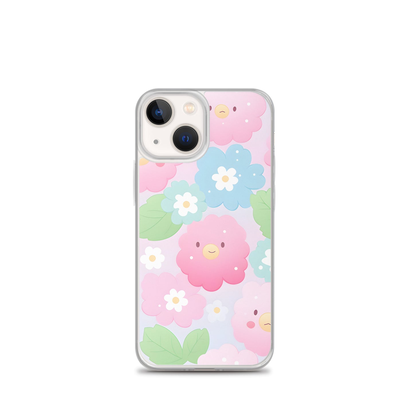 Kawaii Pastel Fluffy Anime Flowers Clear Case for iPhone®