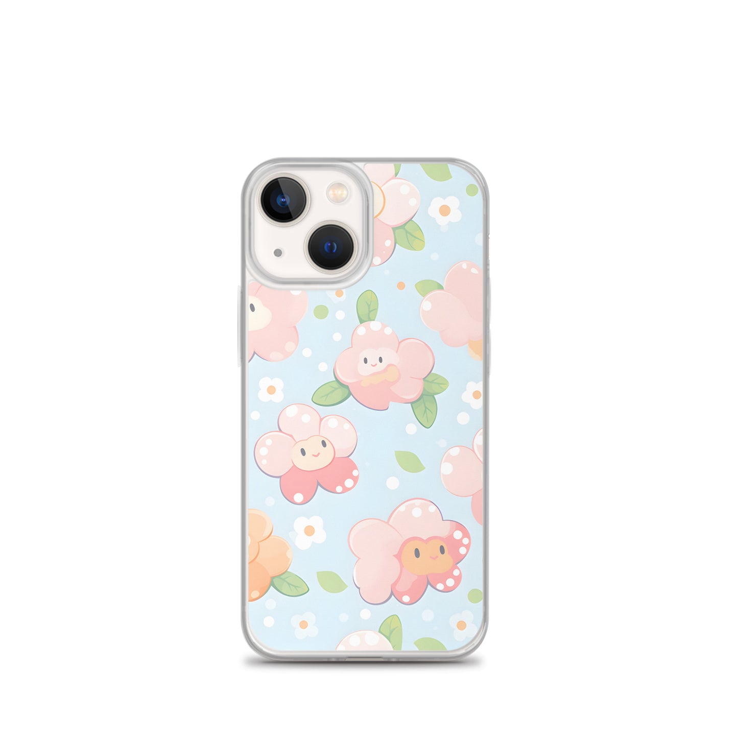 Kawaii Pastel Fall Doodle Anime Flowers Clear Case for iPhone®