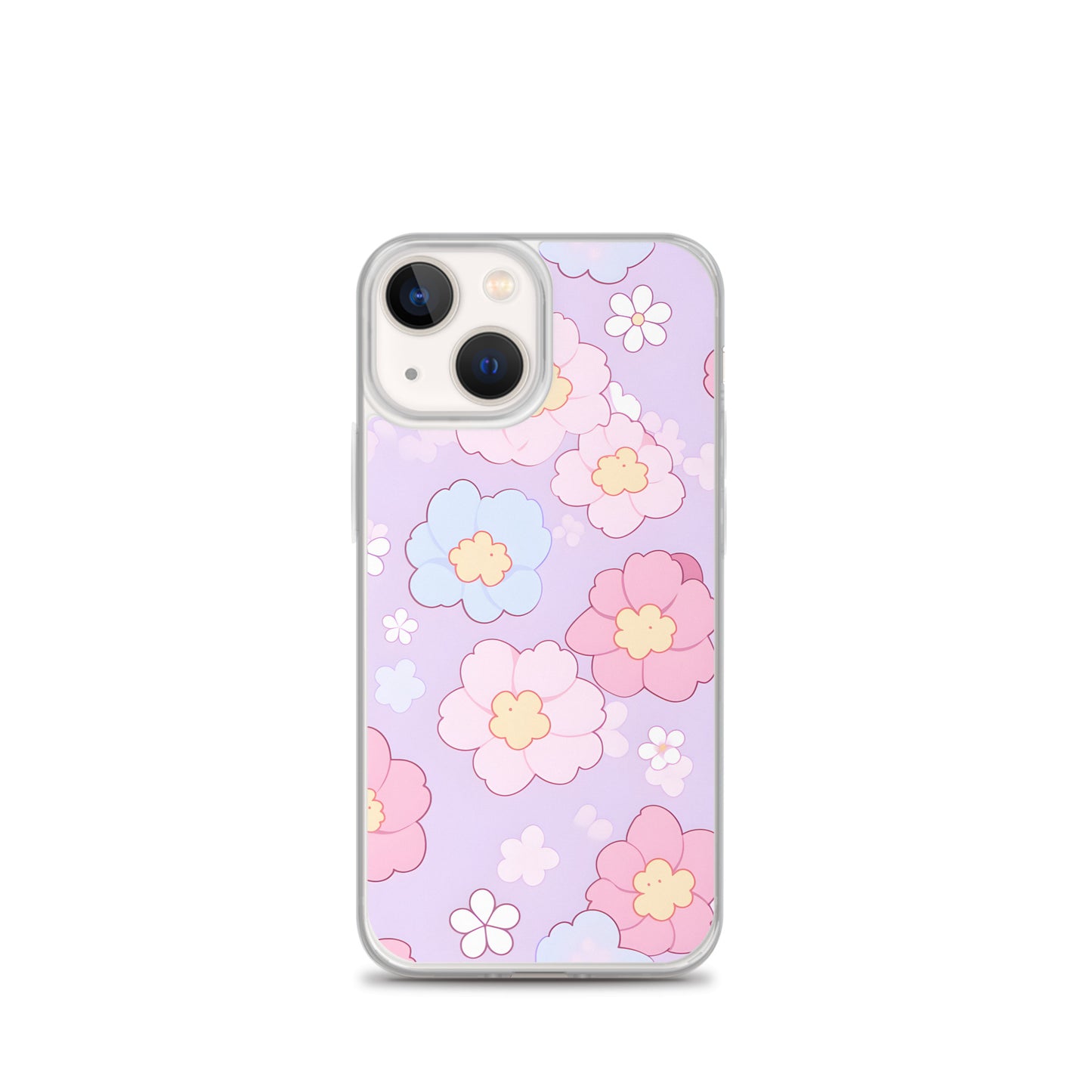 Kawaii Girly Pastel Flowers Clear Case for iPhone®