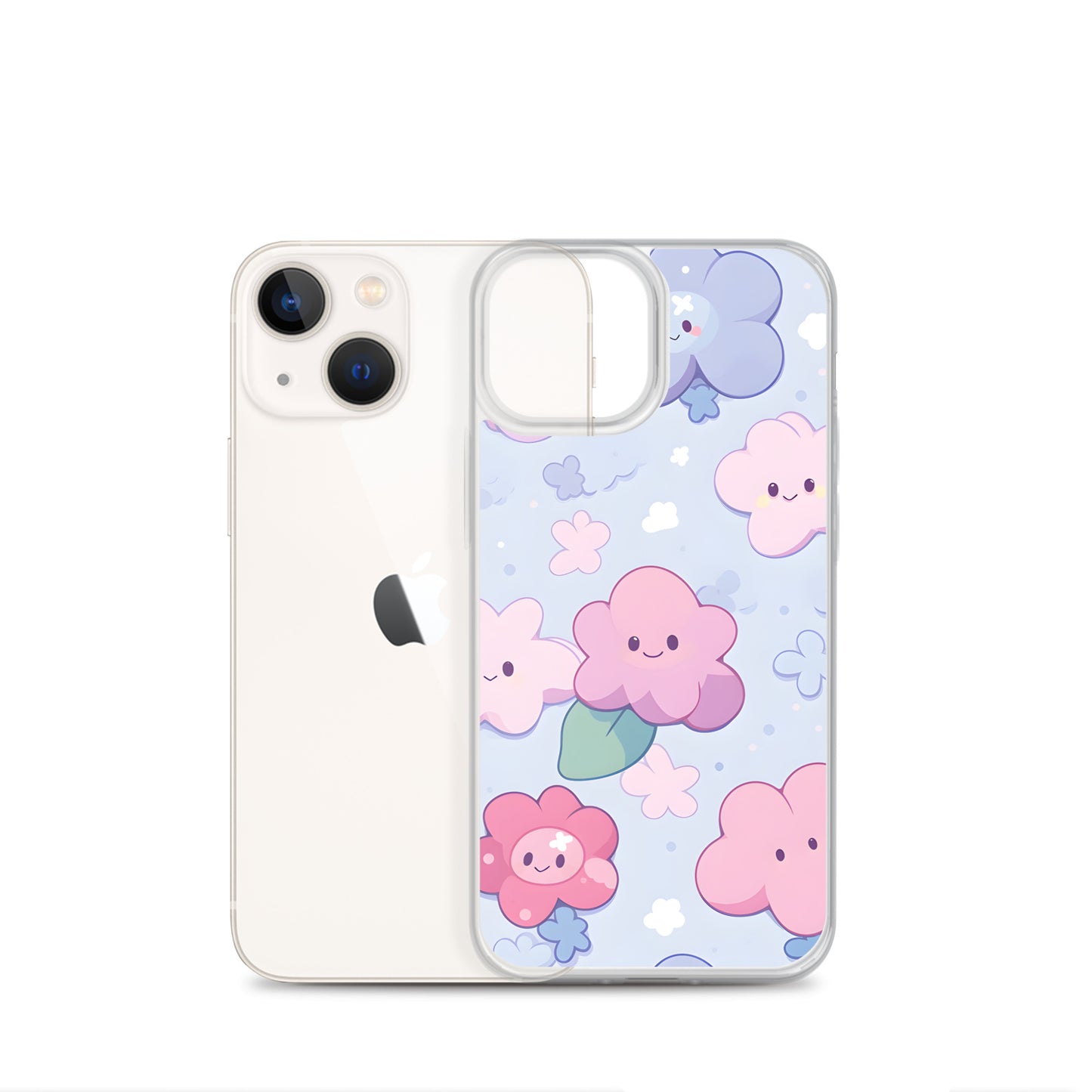 Kawaii Cute Anime Flowers Clear Case for iPhone®