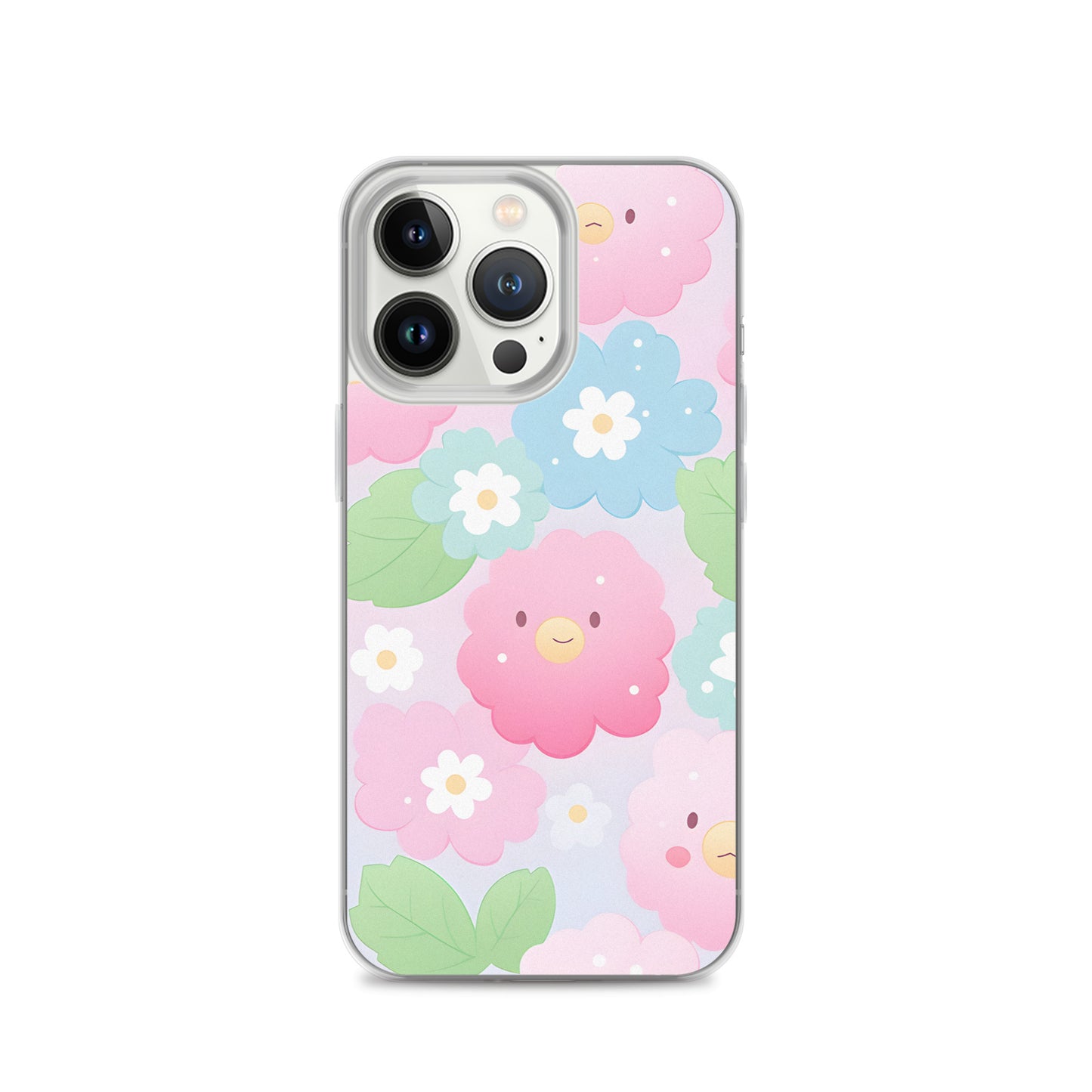 Kawaii Pastel Fluffy Anime Flowers Clear Case for iPhone®