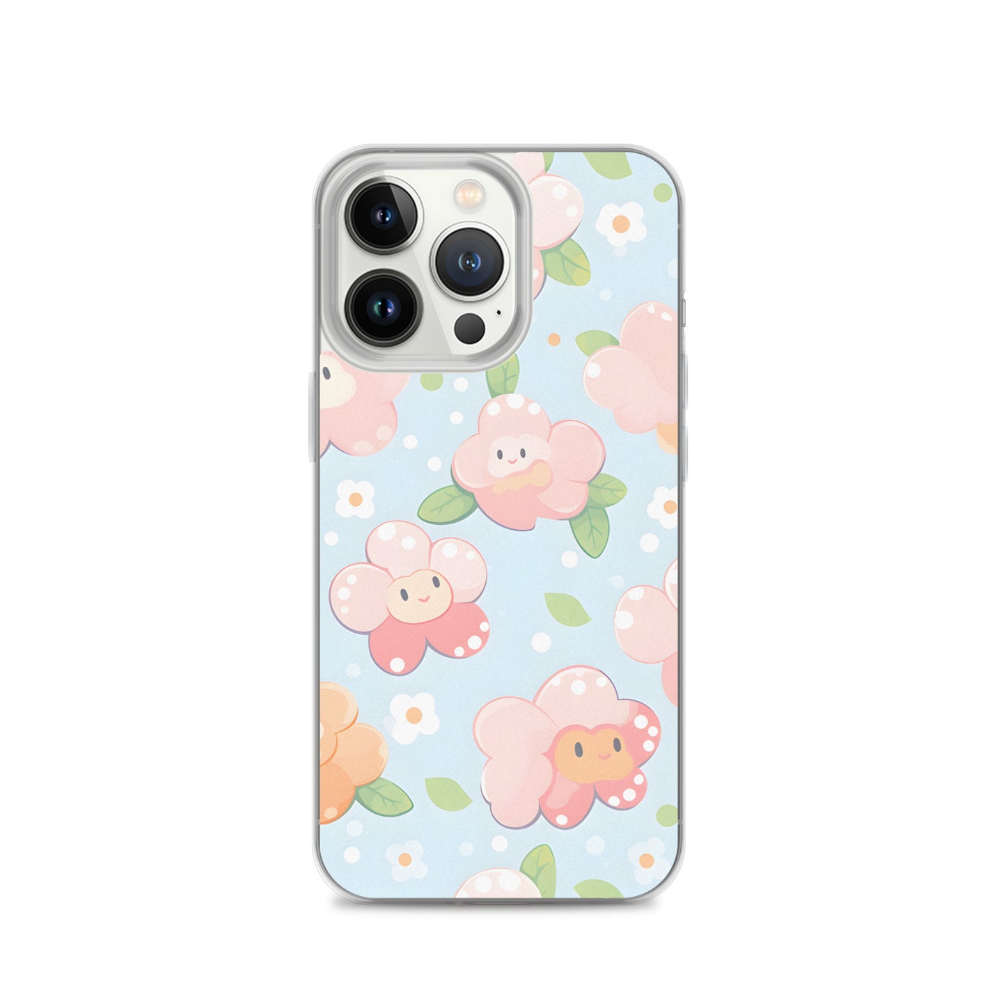 Kawaii Pastel Fall Doodle Anime Flowers Clear Case for iPhone®