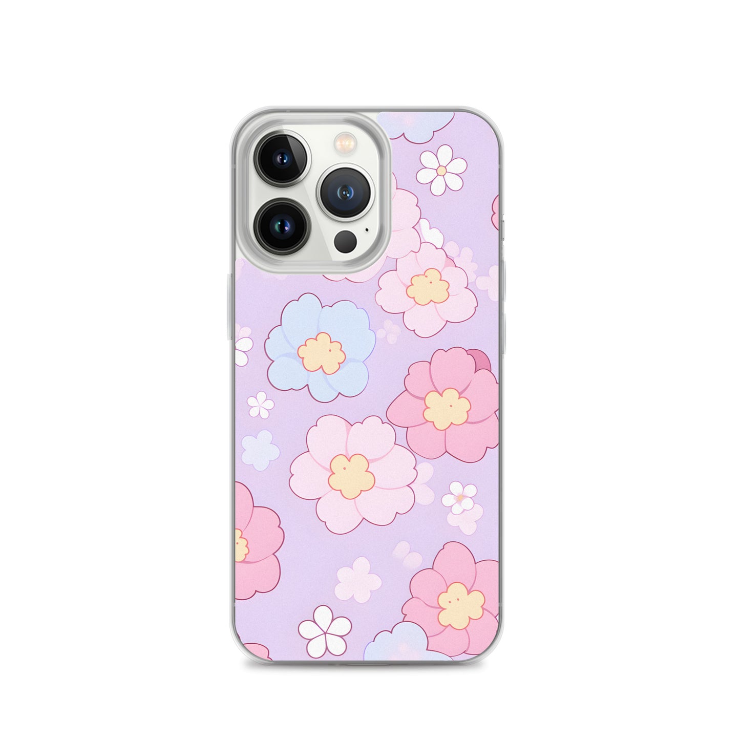 Kawaii Girly Pastel Flowers Clear Case for iPhone®