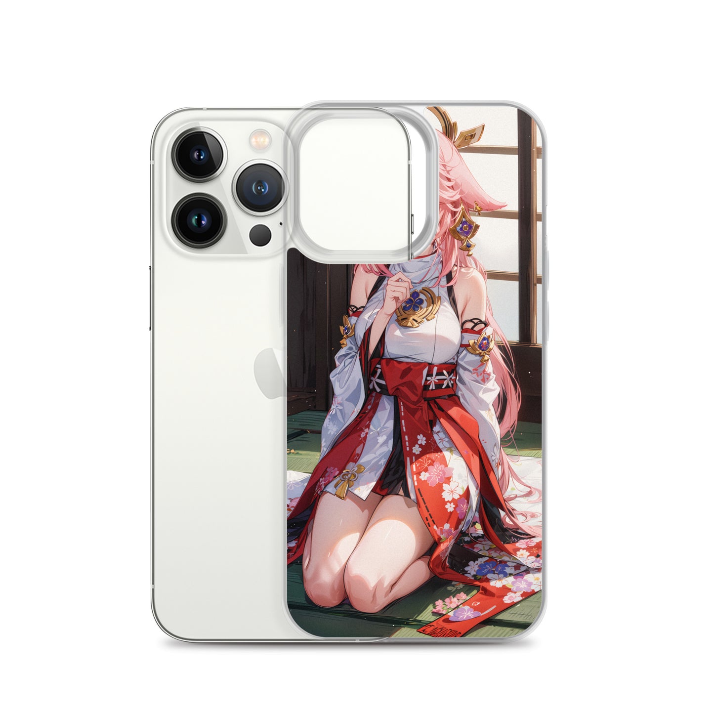 Kawaii Yae Miko Genshin Drawing Clear Case for iPhone®