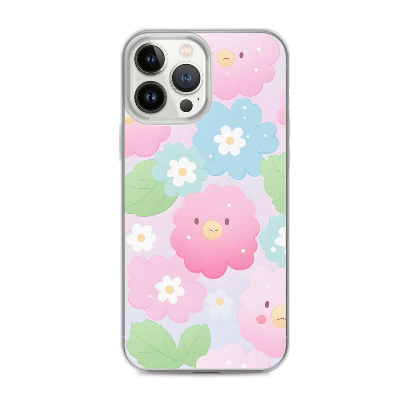 Kawaii Pastel Fluffy Anime Flowers Clear Case for iPhone®