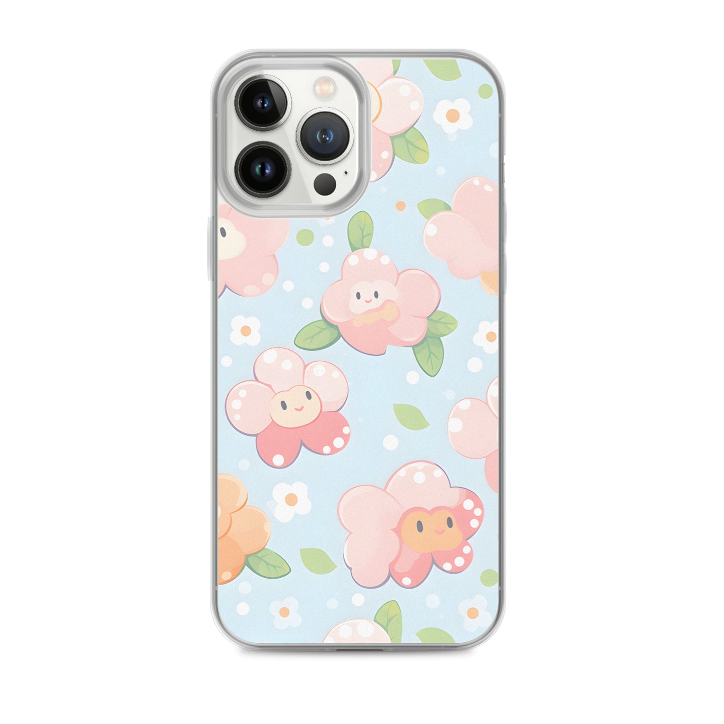 Kawaii Pastel Fall Doodle Anime Flowers Clear Case for iPhone®