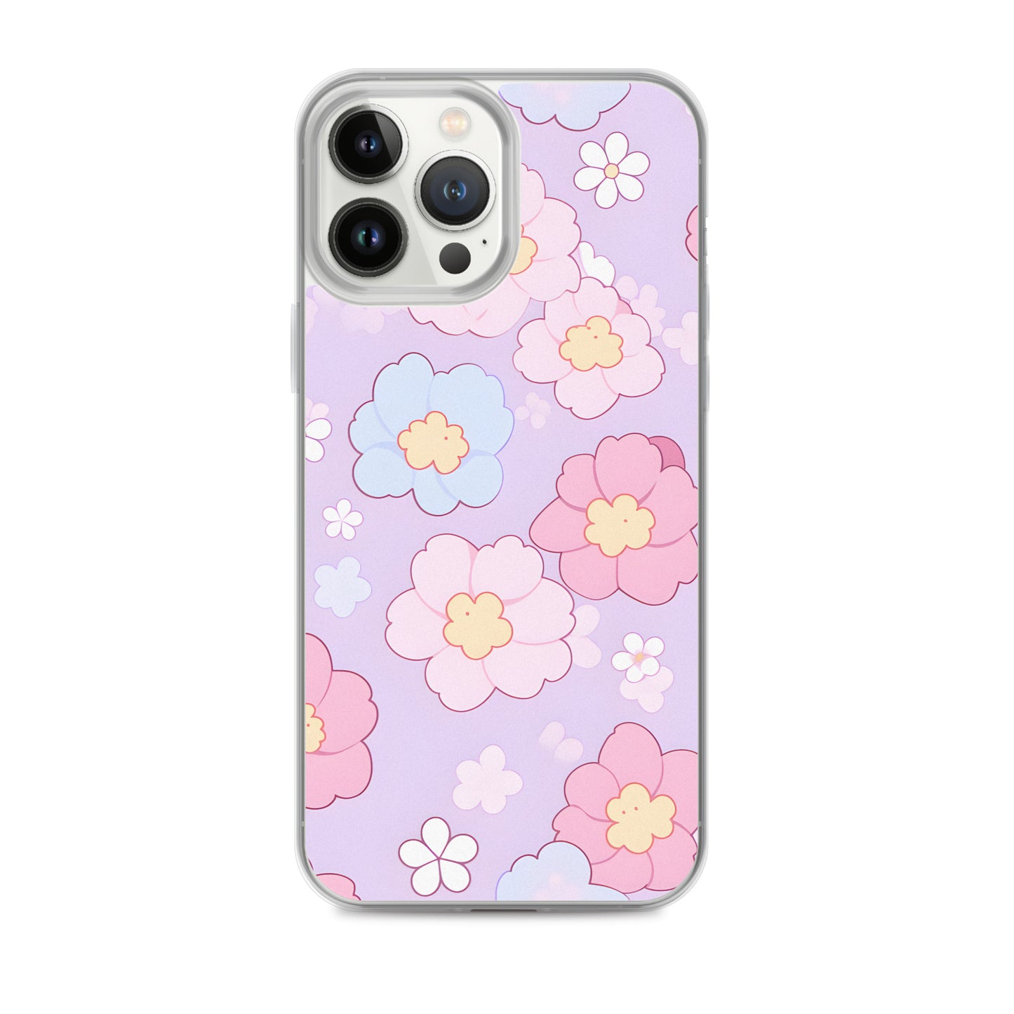 Kawaii Girly Pastel Flowers Clear Case for iPhone®