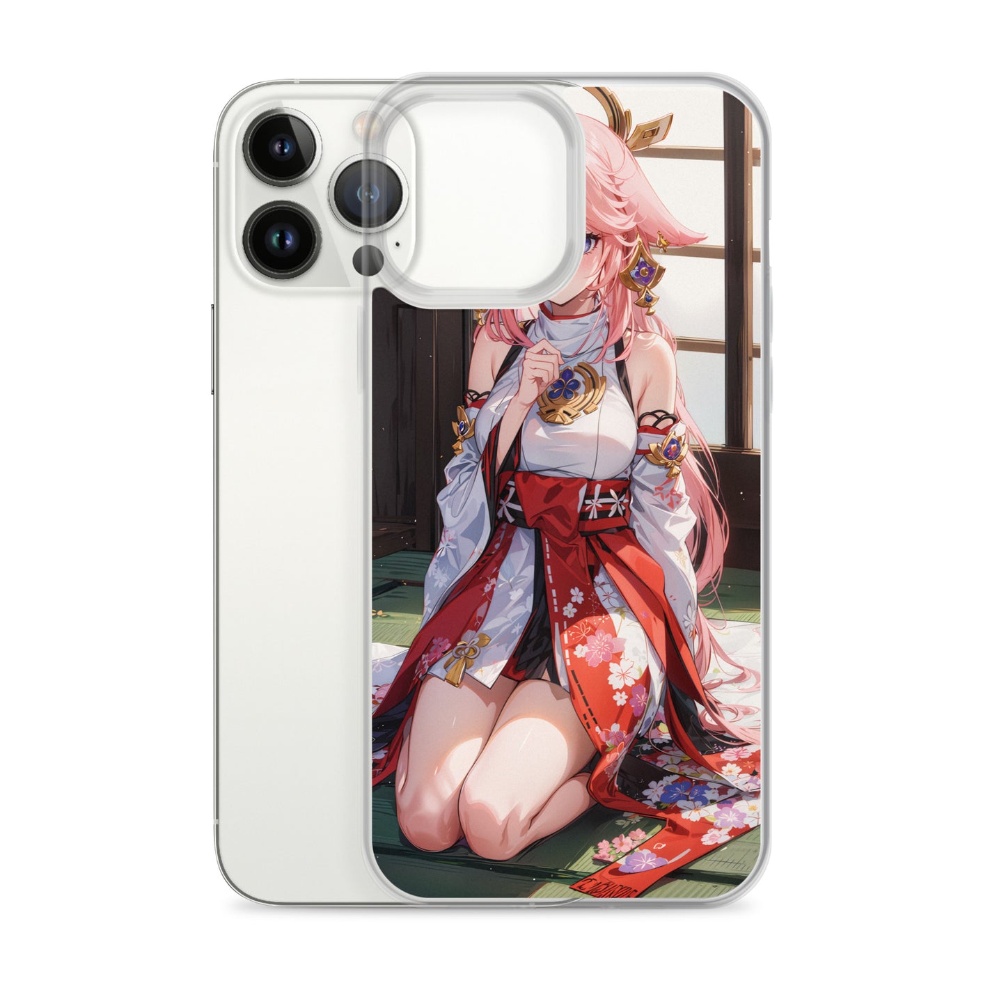 Kawaii Yae Miko Genshin Drawing Clear Case for iPhone®