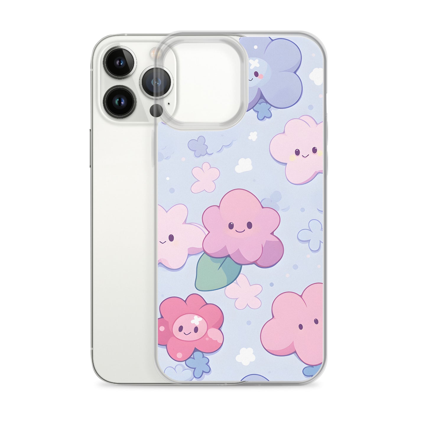 Kawaii Cute Anime Flowers Clear Case for iPhone®