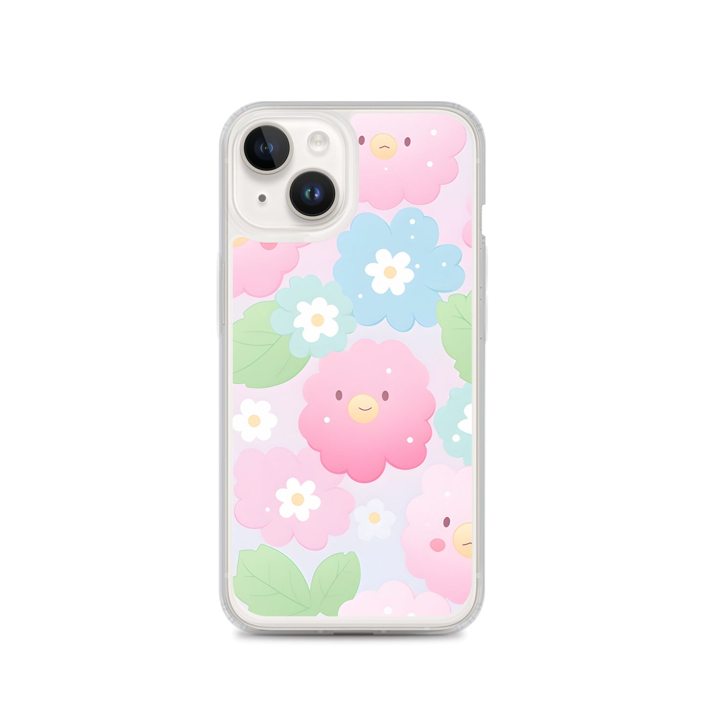 Kawaii Pastel Fluffy Anime Flowers Clear Case for iPhone®