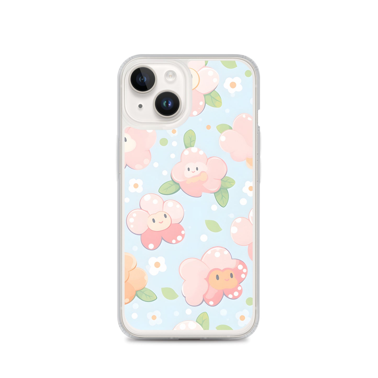 Kawaii Pastel Fall Doodle Anime Flowers Clear Case for iPhone®