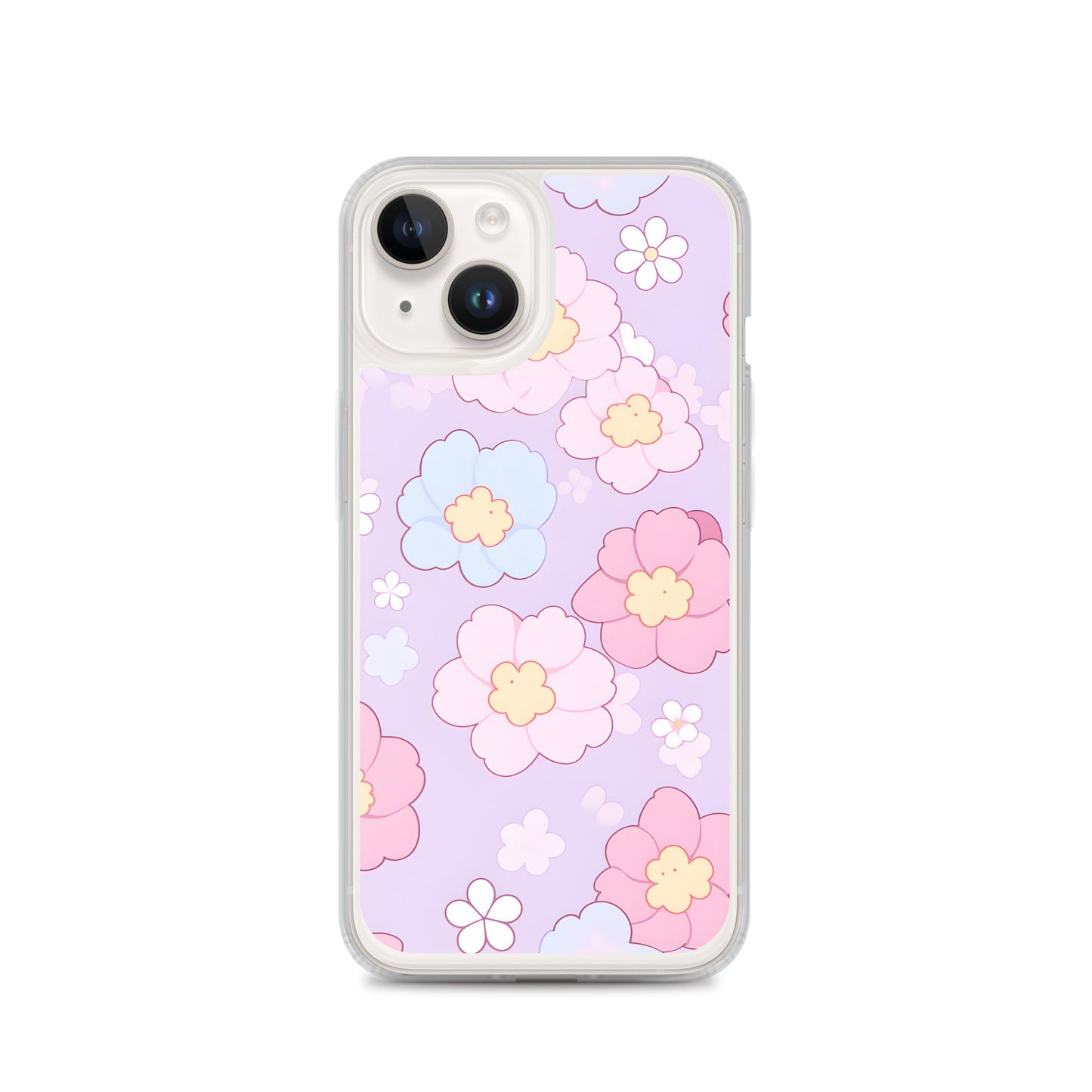 Kawaii Girly Pastel Flowers Clear Case for iPhone®