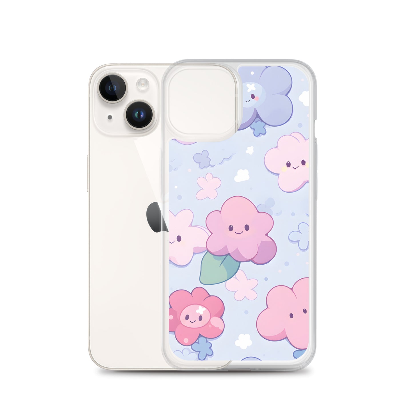 Kawaii Cute Anime Flowers Clear Case for iPhone®