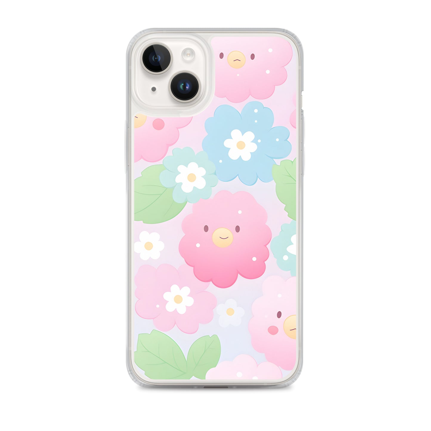 Kawaii Pastel Fluffy Anime Flowers Clear Case for iPhone®