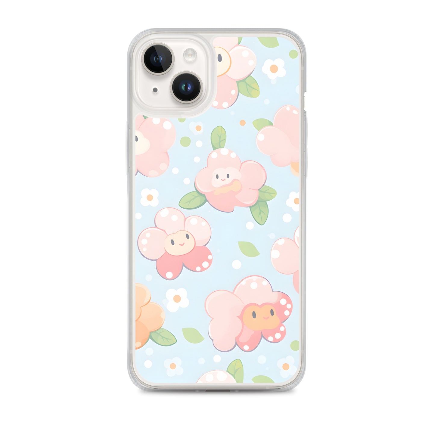 Kawaii Pastel Fall Doodle Anime Flowers Clear Case for iPhone®