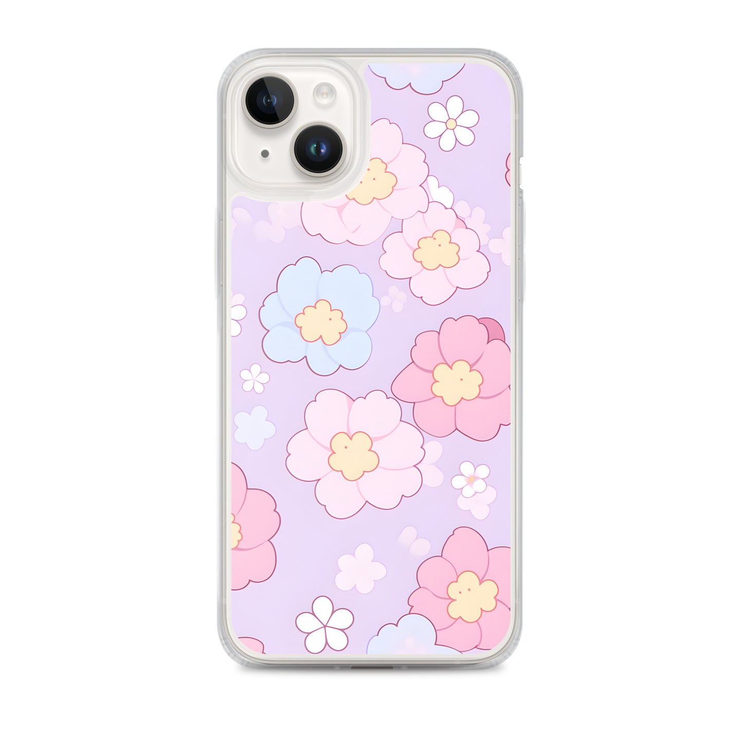 Kawaii Girly Pastel Flowers Clear Case for iPhone®