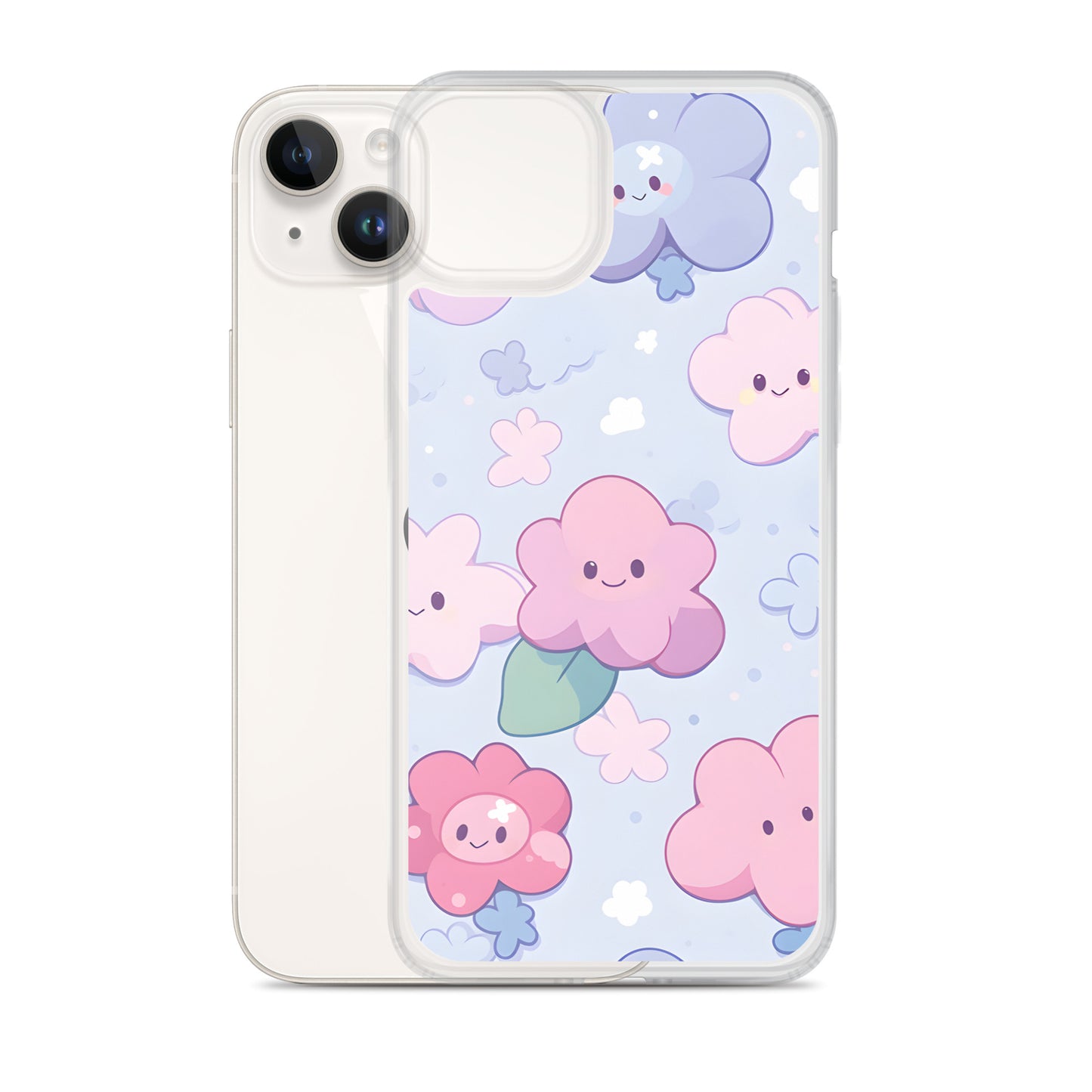 Kawaii Cute Anime Flowers Clear Case for iPhone®