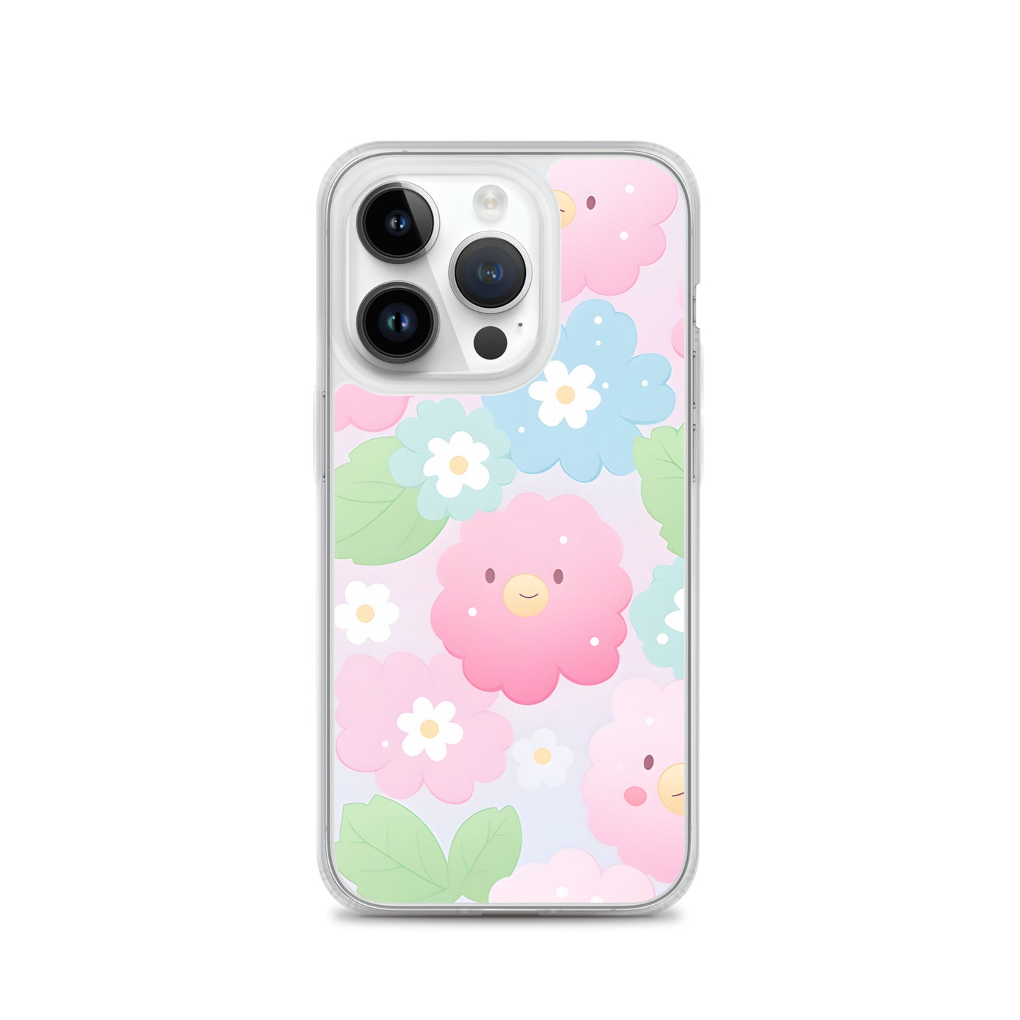 Kawaii Pastel Fluffy Anime Flowers Clear Case for iPhone®