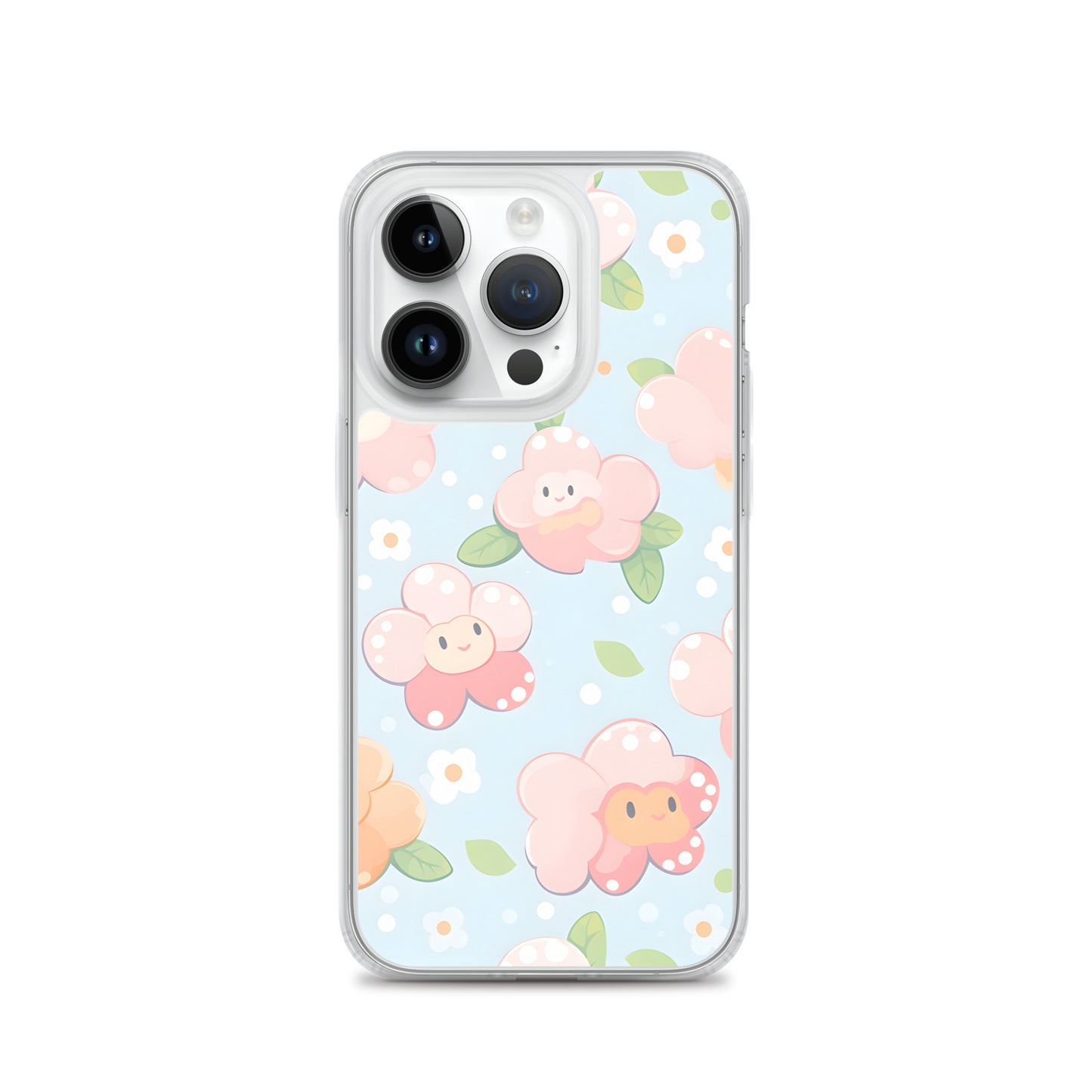 Kawaii Pastel Fall Doodle Anime Flowers Clear Case for iPhone®