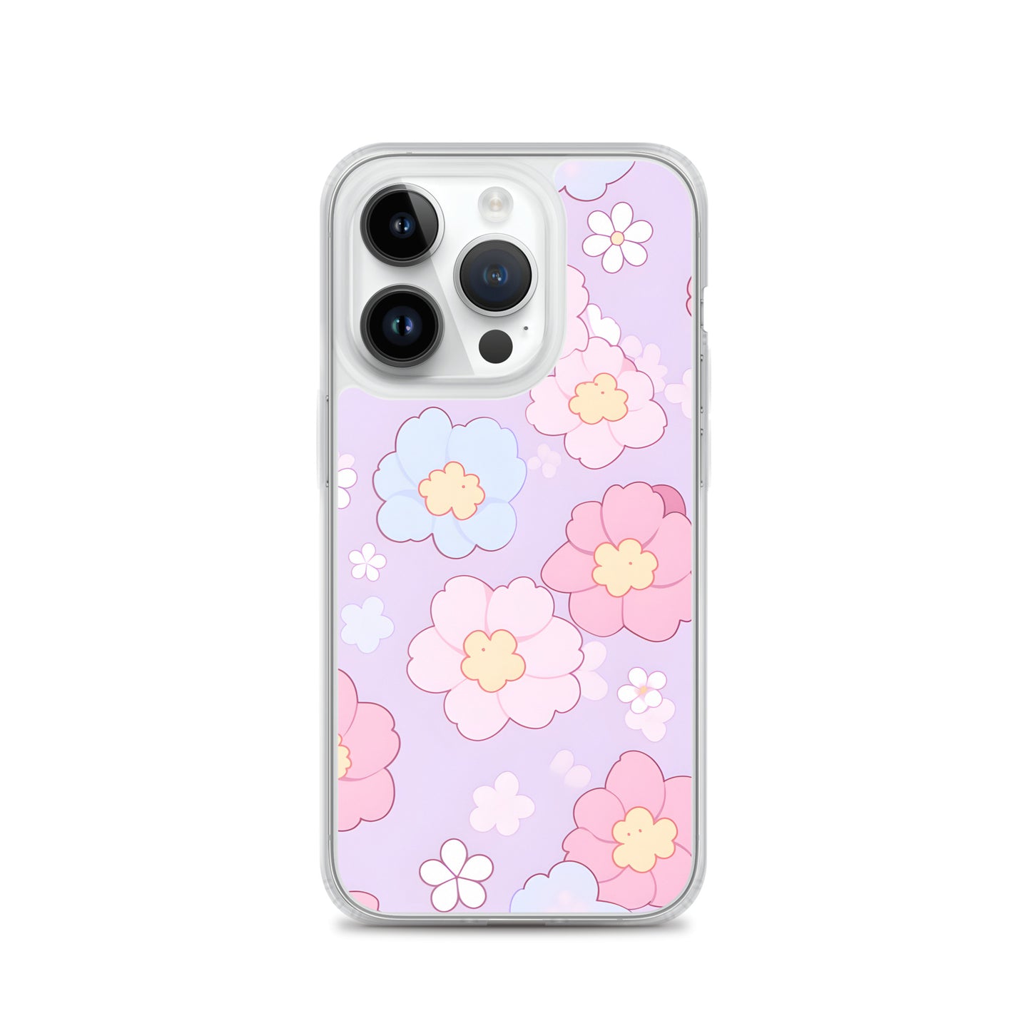 Kawaii Girly Pastel Flowers Clear Case for iPhone®