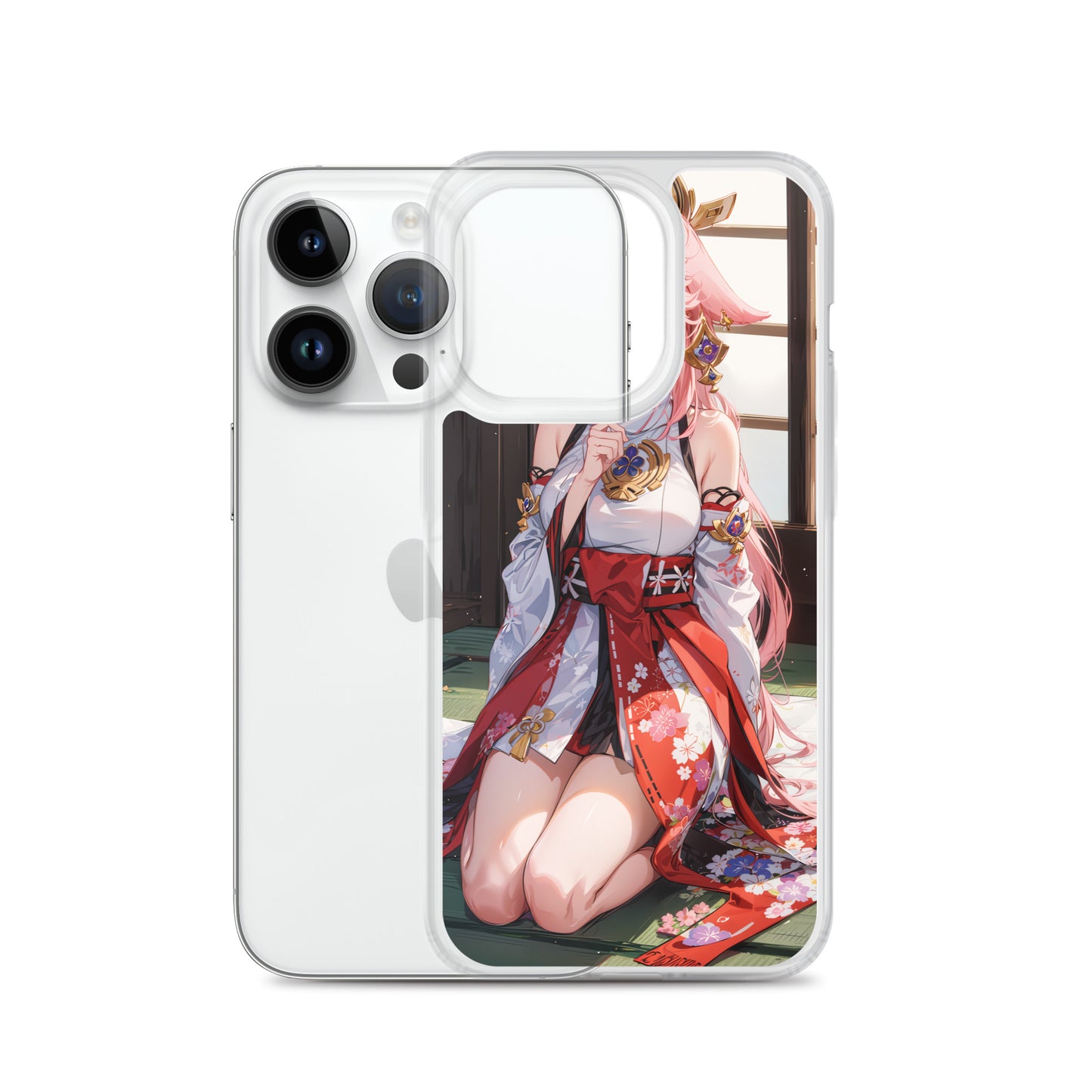 Kawaii Yae Miko Genshin Drawing Clear Case for iPhone®