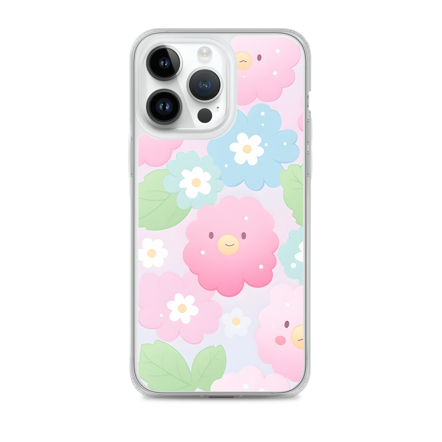 Kawaii Pastel Fluffy Anime Flowers Clear Case for iPhone®