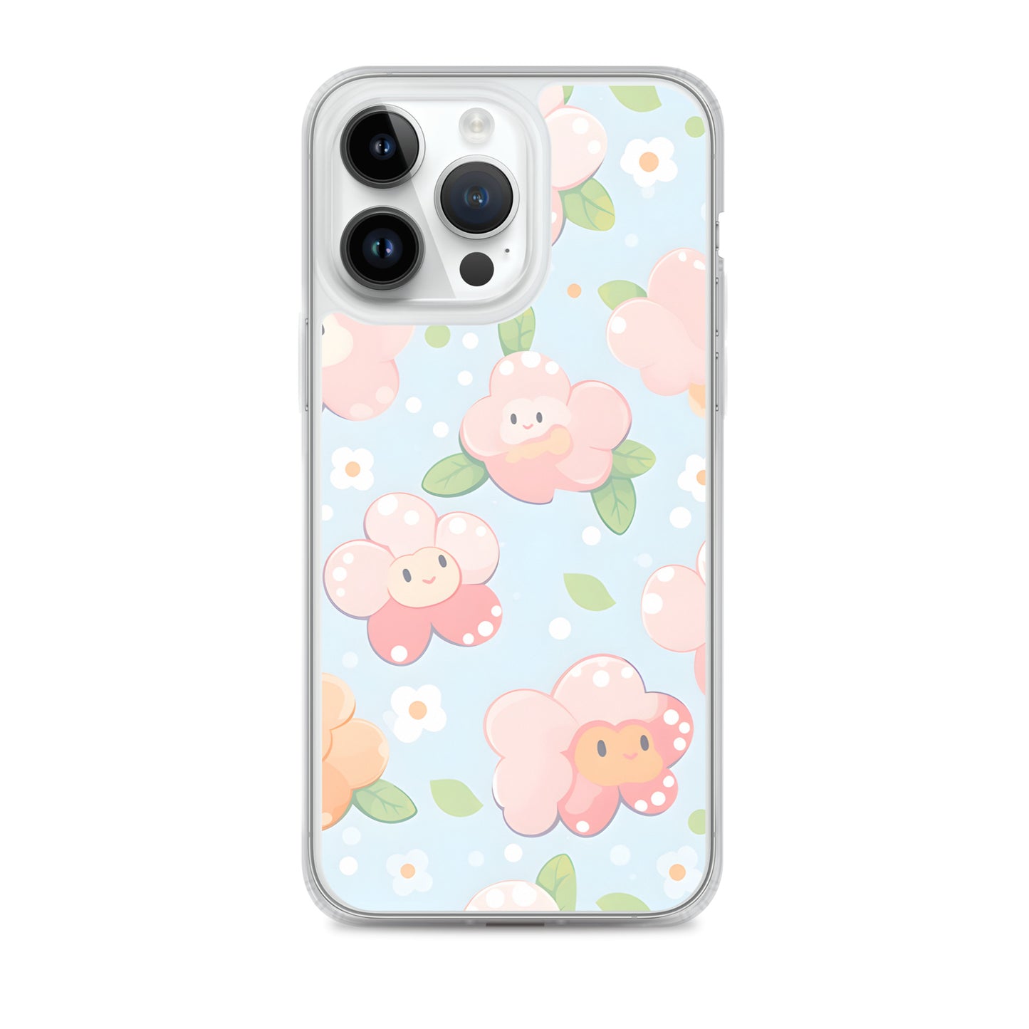 Kawaii Pastel Fall Doodle Anime Flowers Clear Case for iPhone®