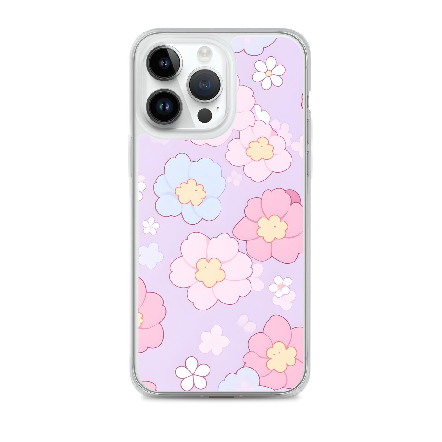 Kawaii Girly Pastel Flowers Clear Case for iPhone®