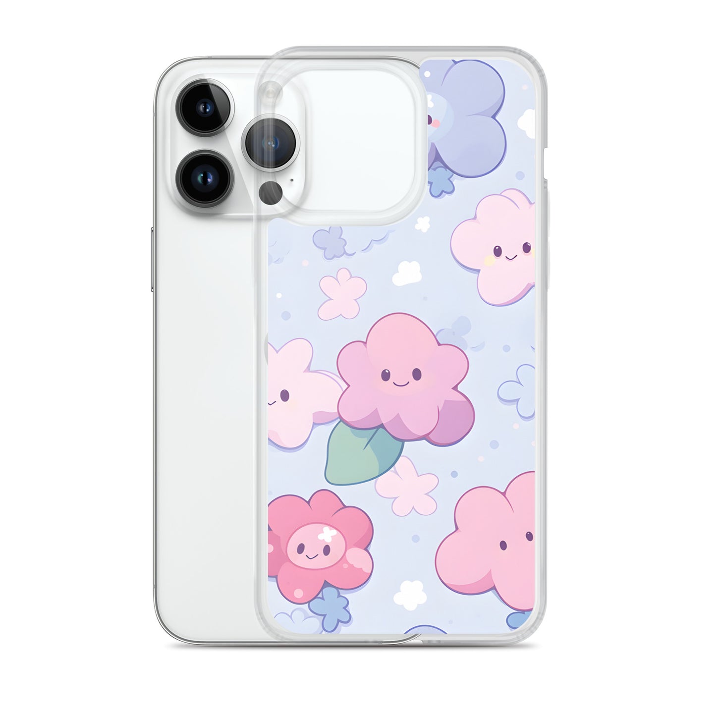 Kawaii Cute Anime Flowers Clear Case for iPhone®