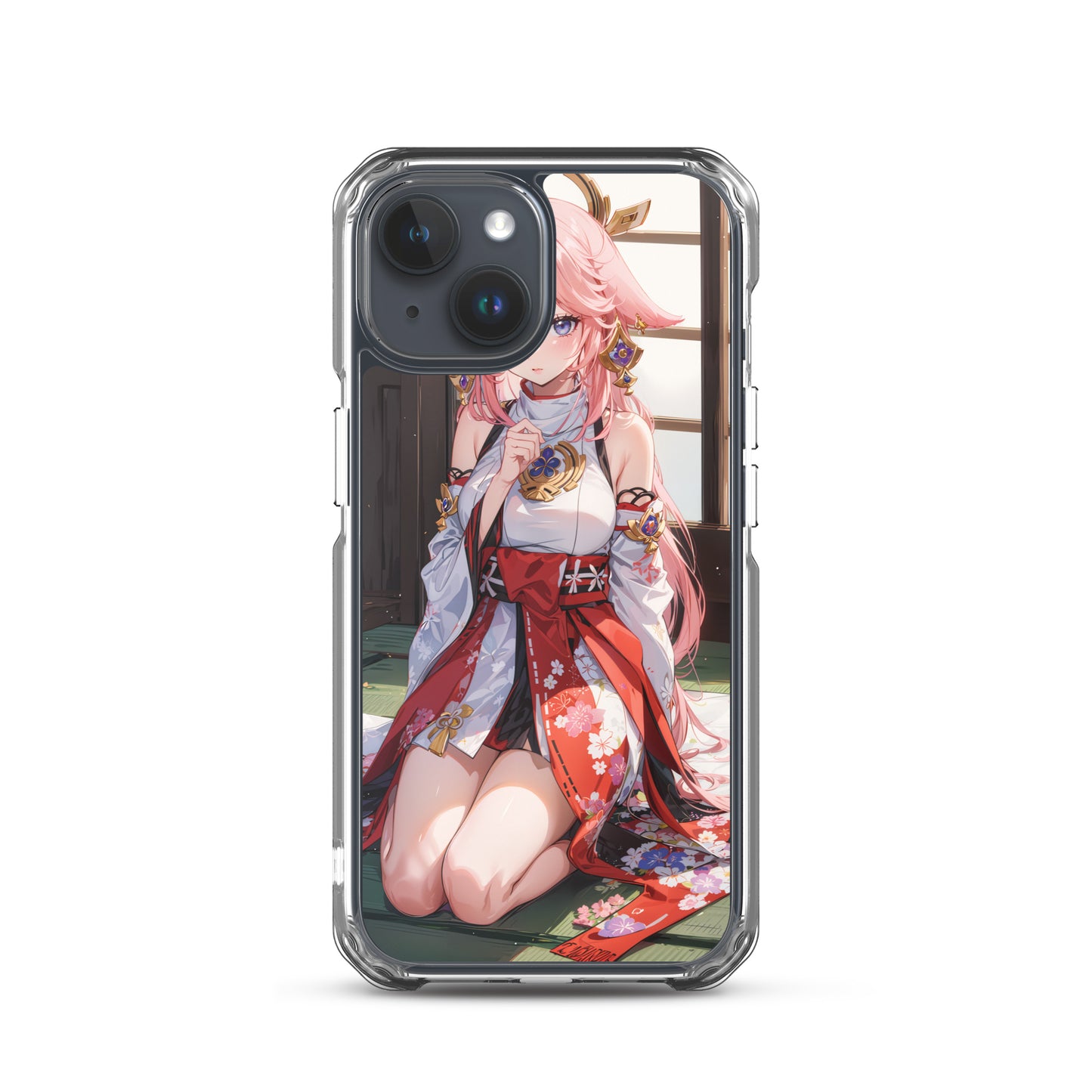 Kawaii Yae Miko Genshin Drawing Clear Case for iPhone®