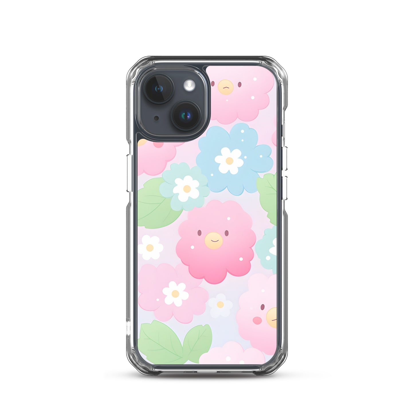 Kawaii Pastel Fluffy Anime Flowers Clear Case for iPhone®