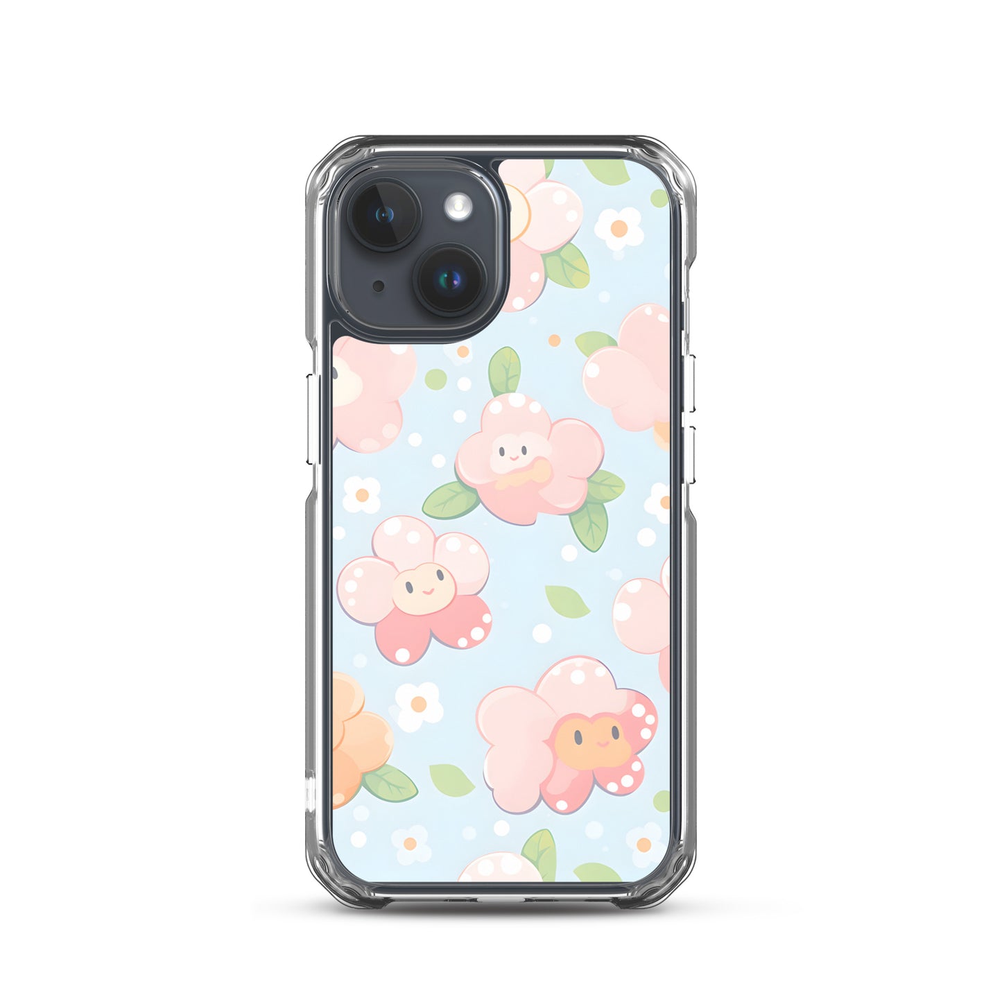 Kawaii Pastel Fall Doodle Anime Flowers Clear Case for iPhone®