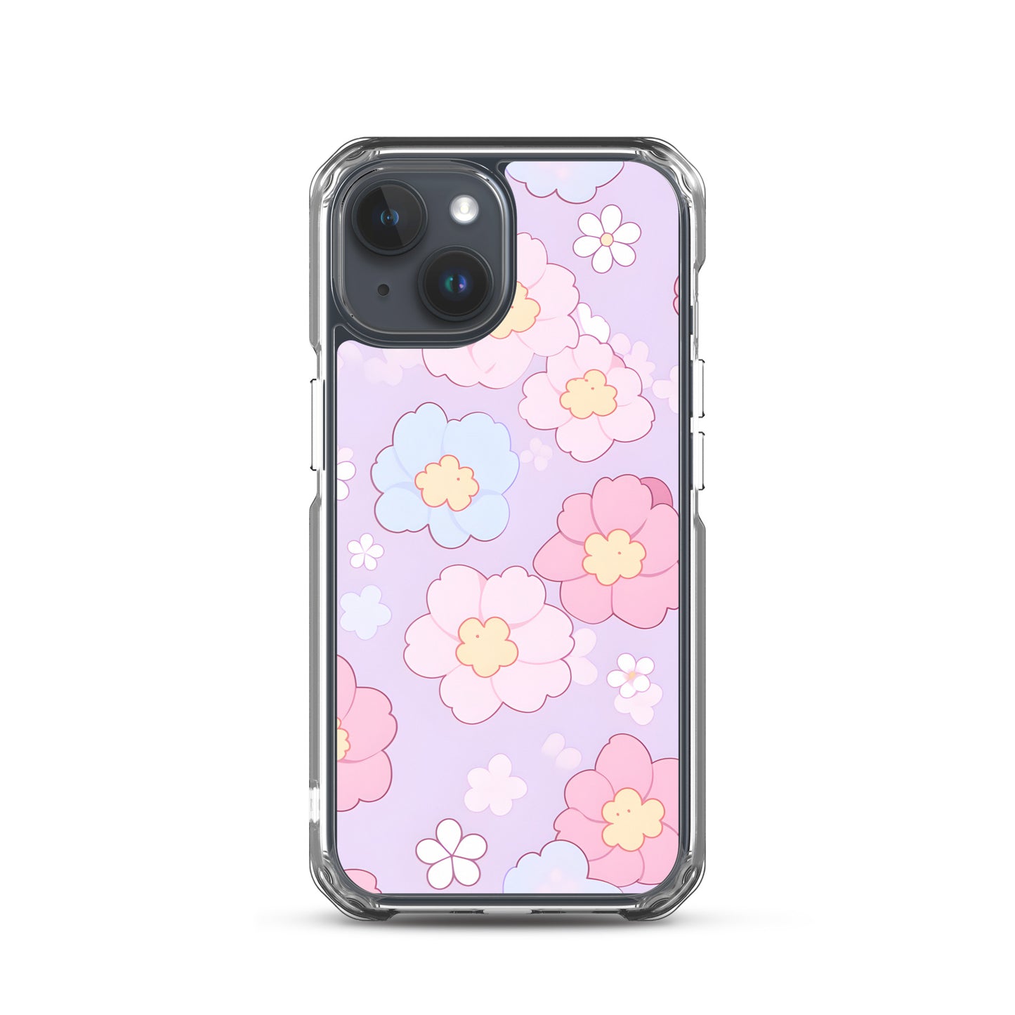 Kawaii Girly Pastel Flowers Clear Case for iPhone®