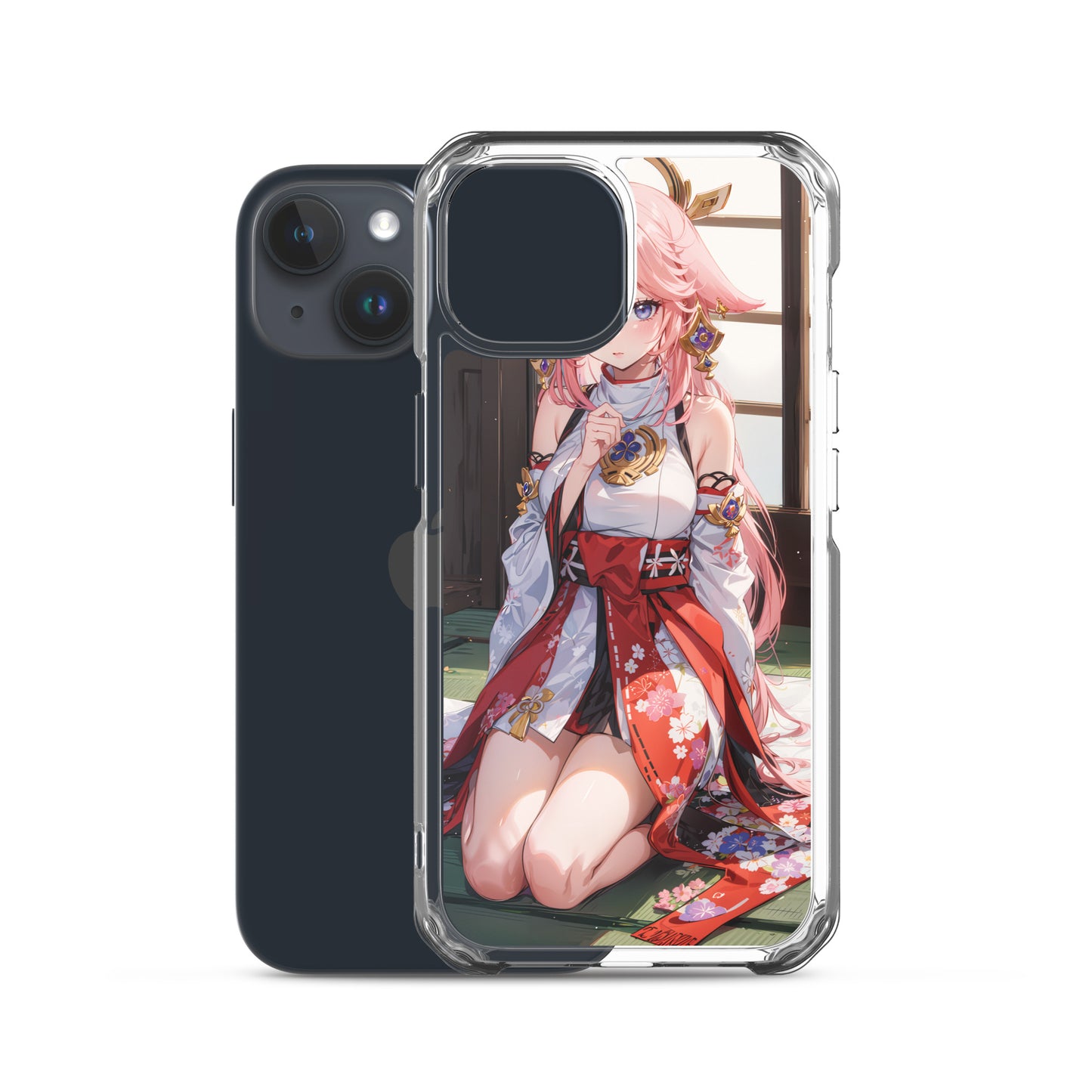 Kawaii Yae Miko Genshin Drawing Clear Case for iPhone®