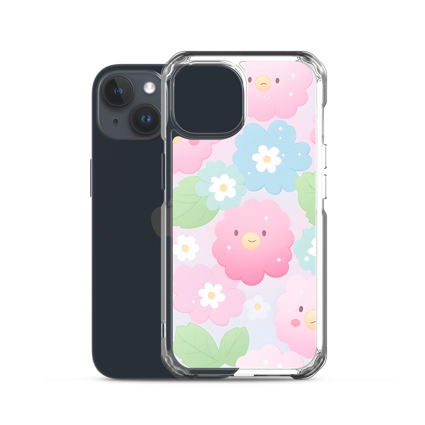 Kawaii Pastel Fluffy Anime Flowers Clear Case for iPhone®