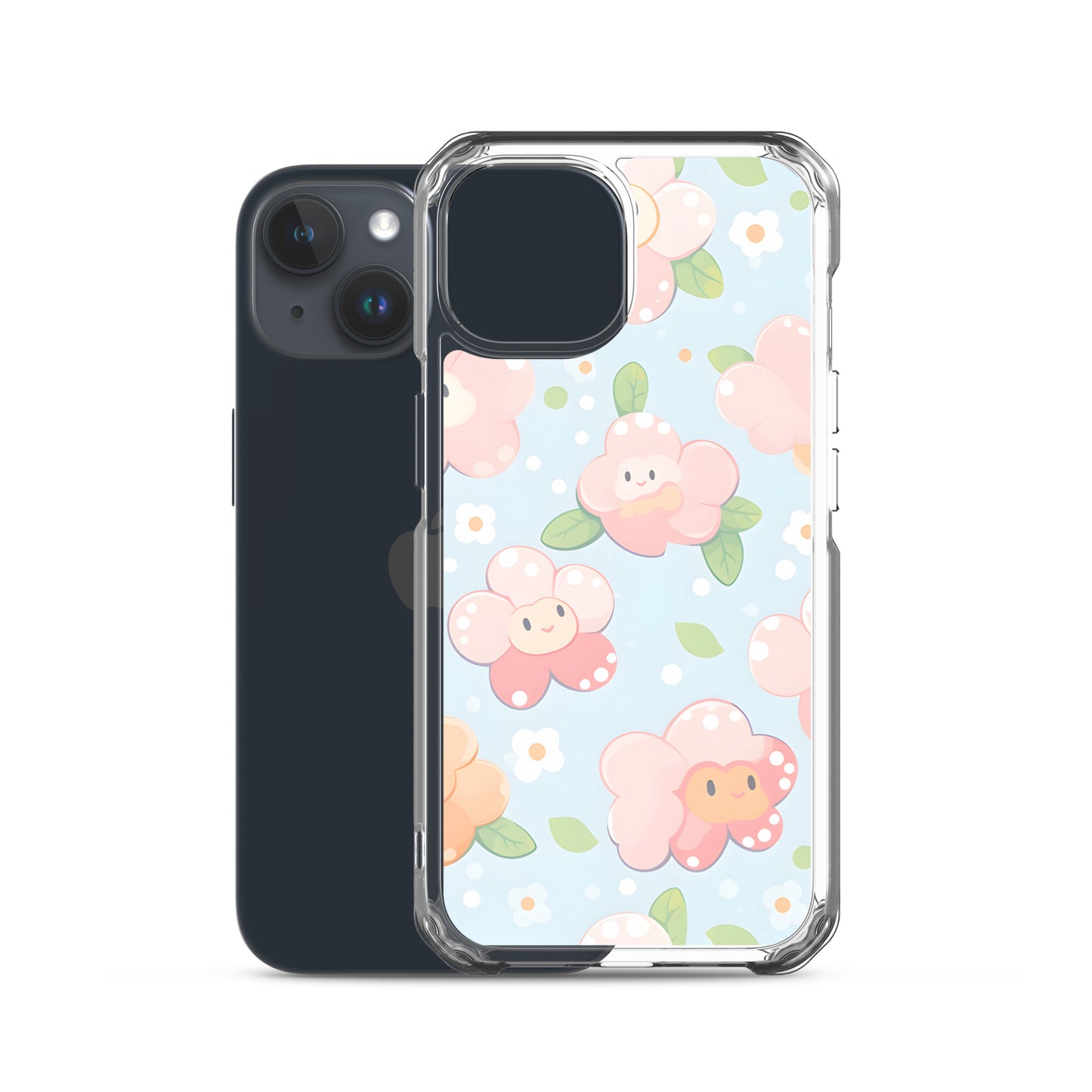 Kawaii Pastel Fall Doodle Anime Flowers Clear Case for iPhone®