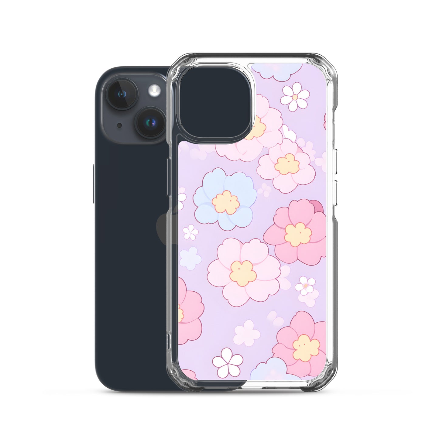 Kawaii Girly Pastel Flowers Clear Case for iPhone®