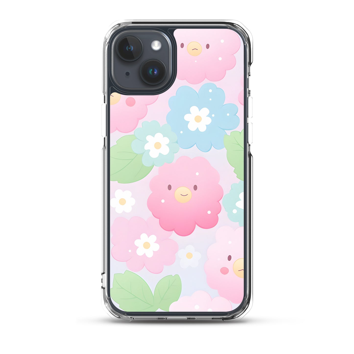 Kawaii Pastel Fluffy Anime Flowers Clear Case for iPhone®